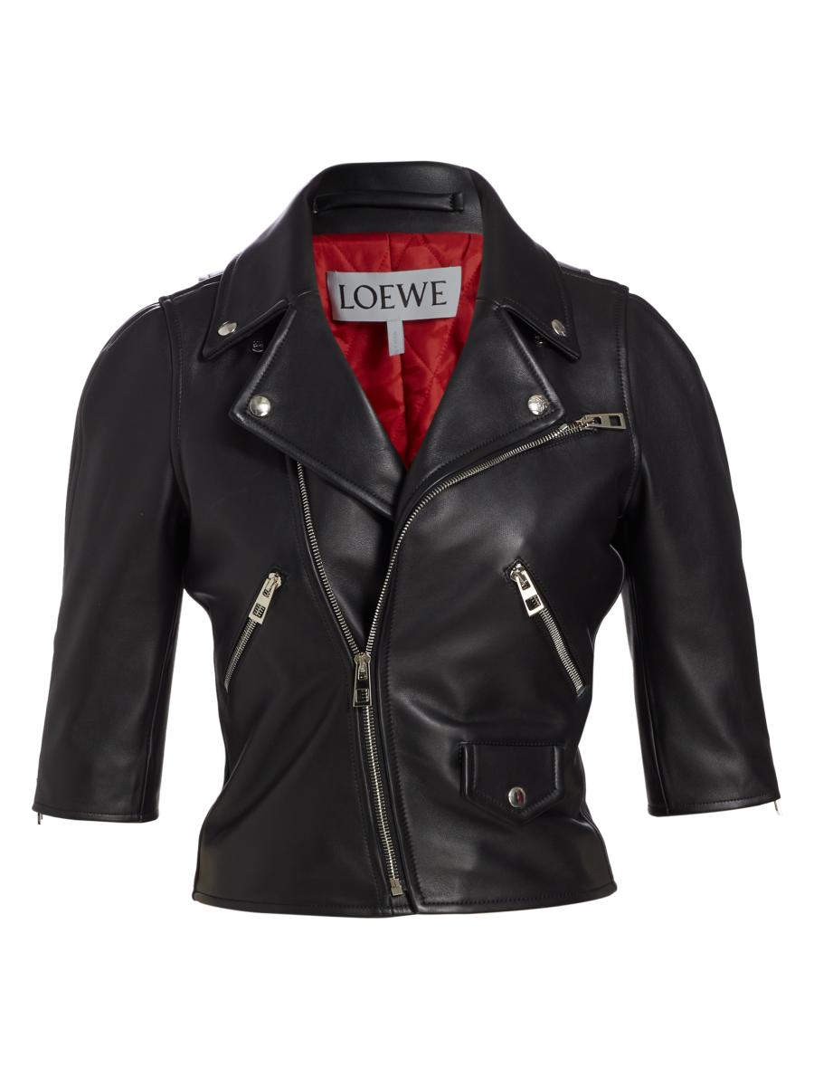 LOEWE Leather Short Biker Jacket | Saks Fifth Avenue