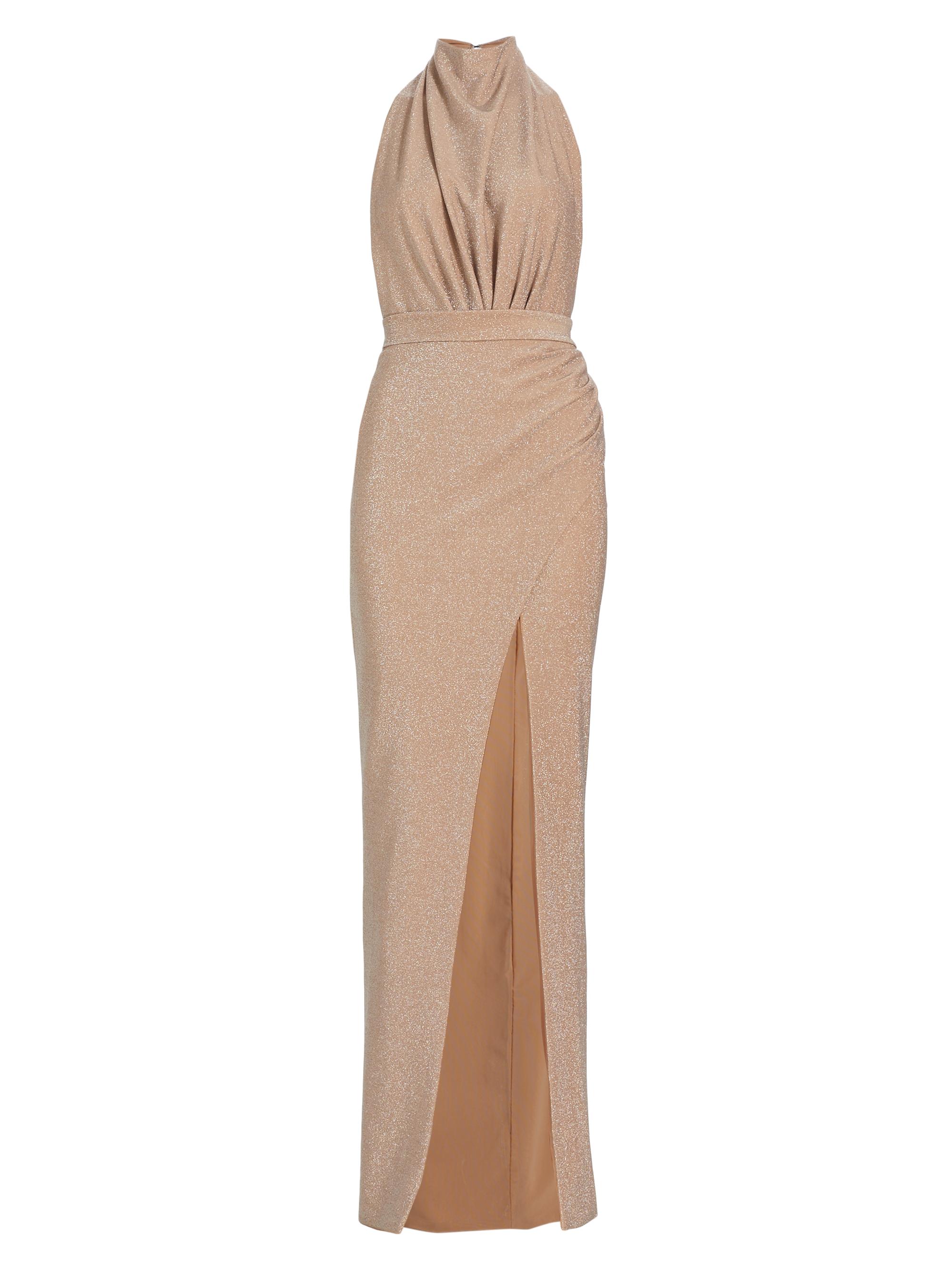 Michael Costello Collection Women's Tara Draped Open-Back Gown - Blush
