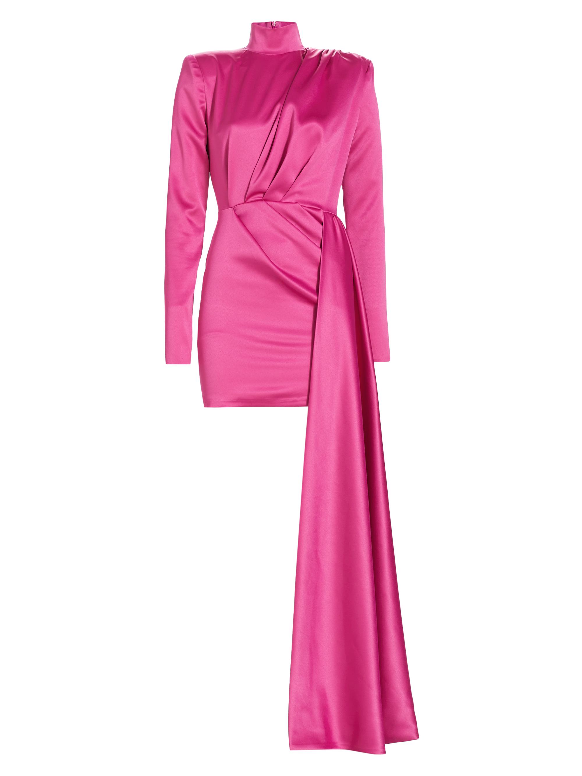 Michael Costello Collection Women's Robbie Draped Minidress - Magenta