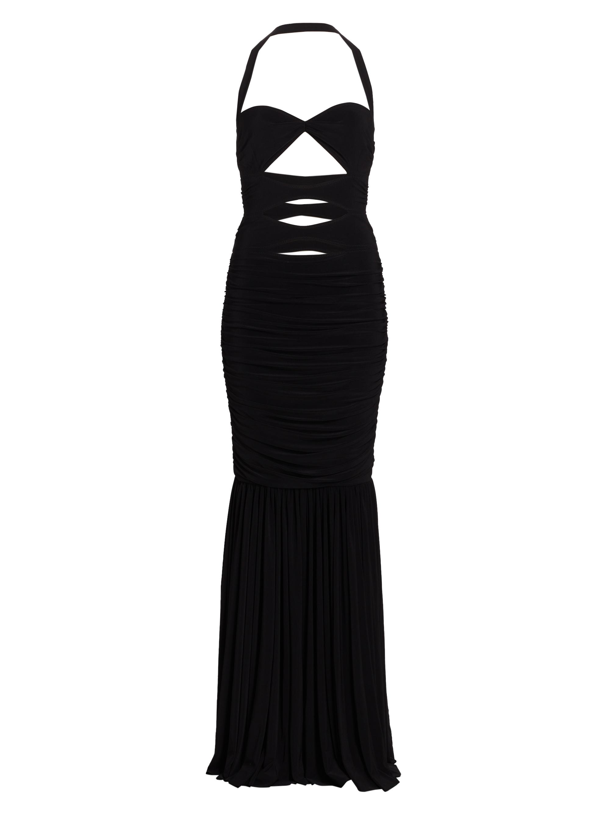 Norma Kamali Women's Peekaboo Mio Fishtail Gown - Black