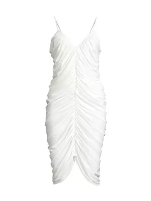 Norma Kamali Women's Diana Ruched Slip Dress - Snow White
