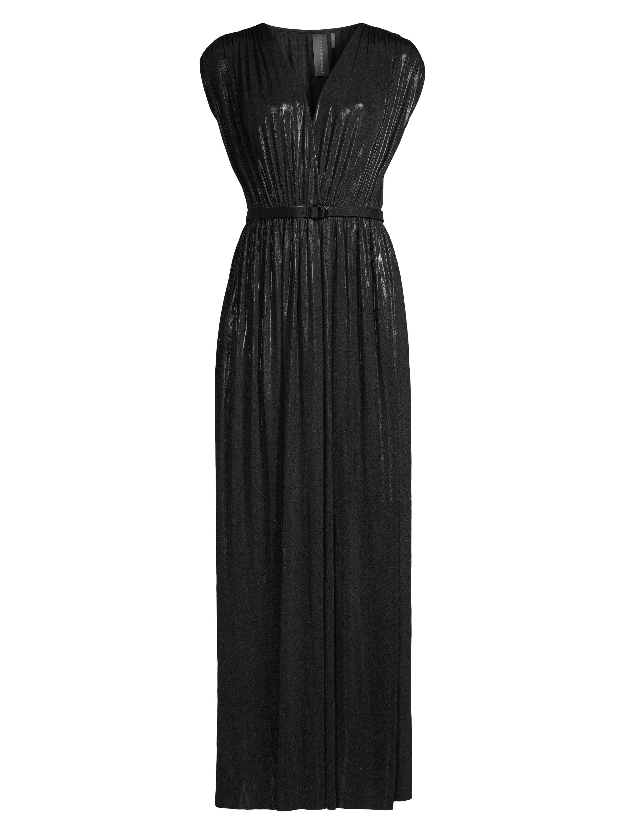 Norma Kamali Women's Athena Sheen Belted Gown - Black