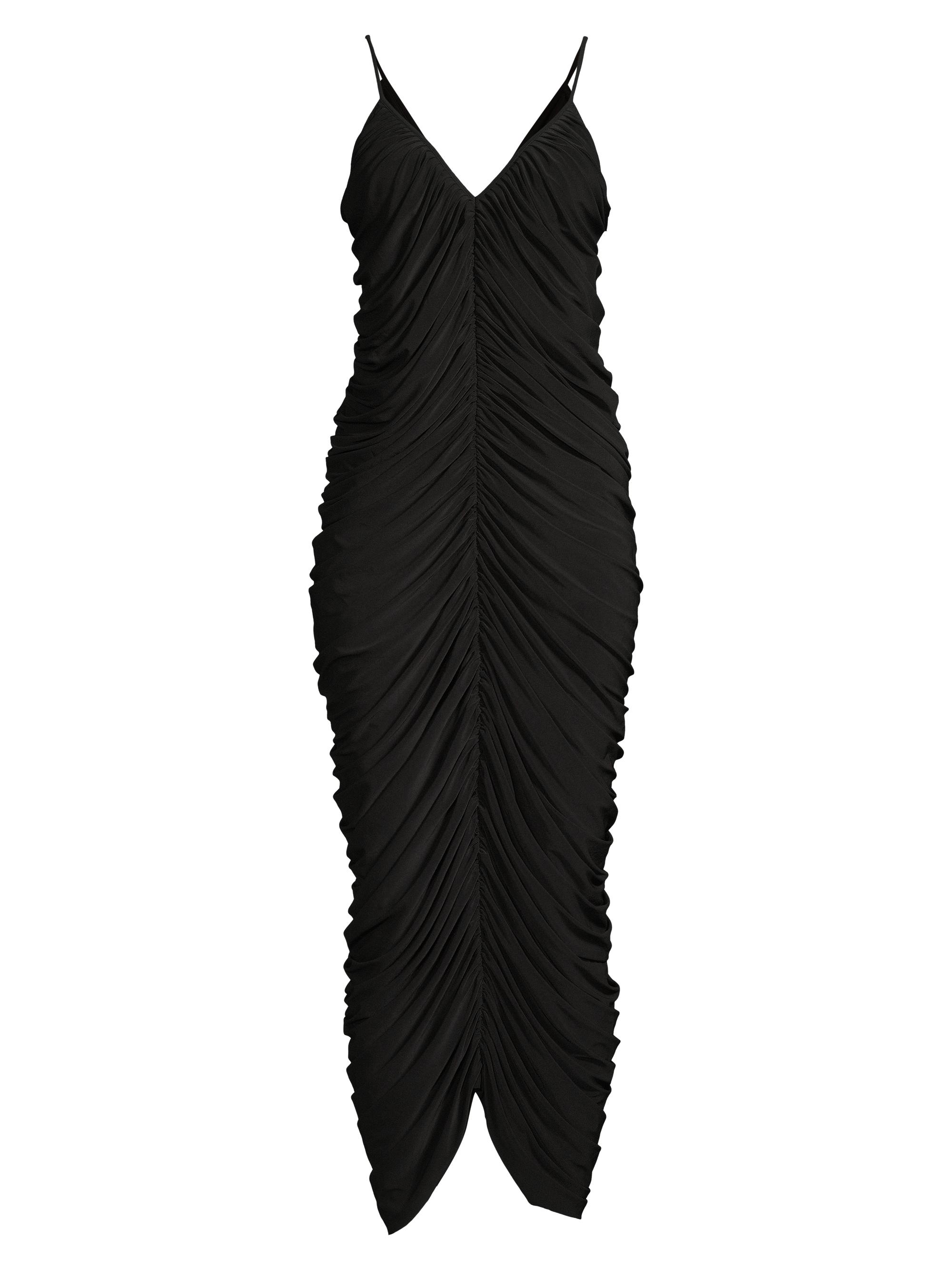 Norma Kamali Women's Diana Ruched Slip Gown - Black