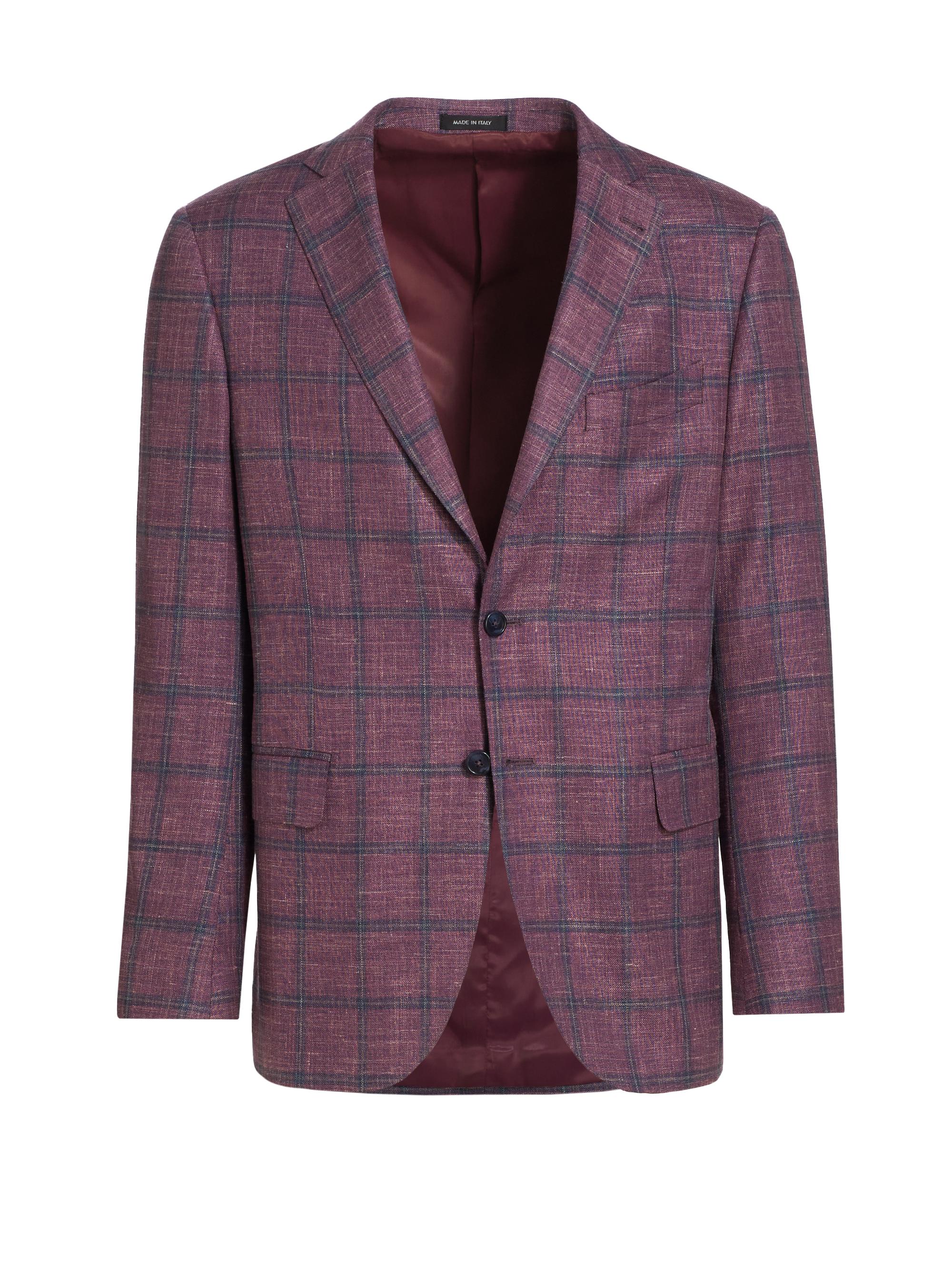 Saks Fifth Avenue Men's COLLECTION Plaid Wool-Blend Sport Coat - Purple Rose