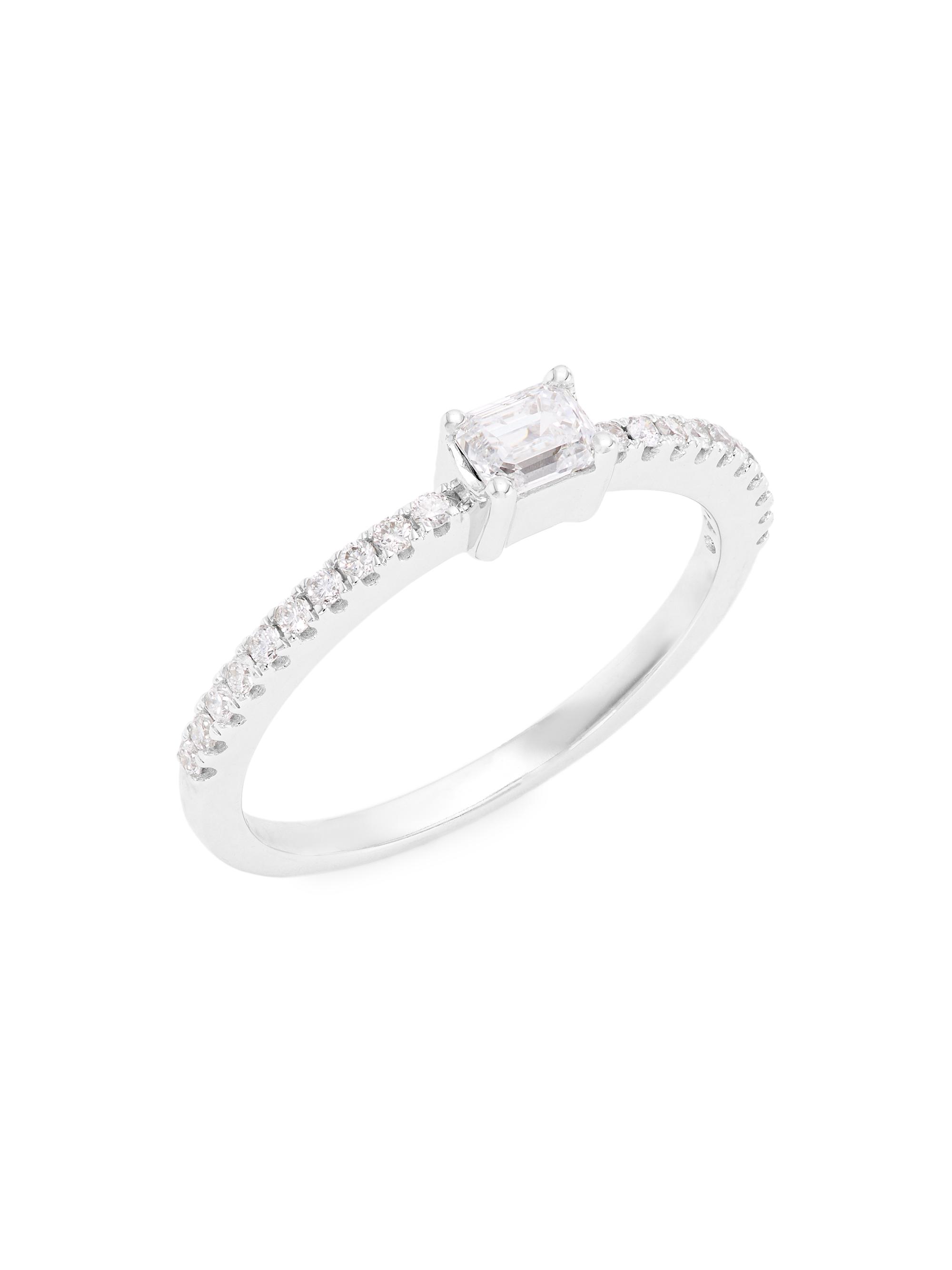 Saks Fifth Avenue Collection Women's 14K White Gold & 0.42 TCW Diamond Ring - White