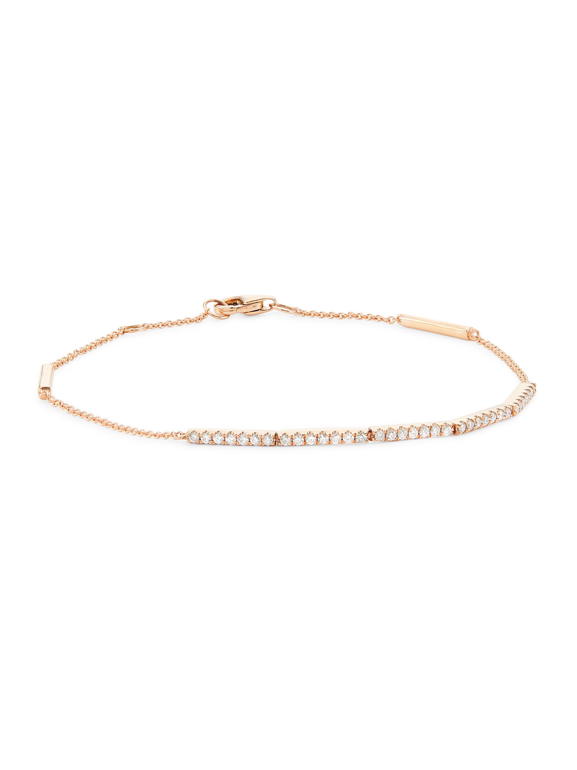 Saks Fifth Avenue Collection Women's 14K Rose Gold & 0.23 TCW Diamond Bracelet - Rose Gold