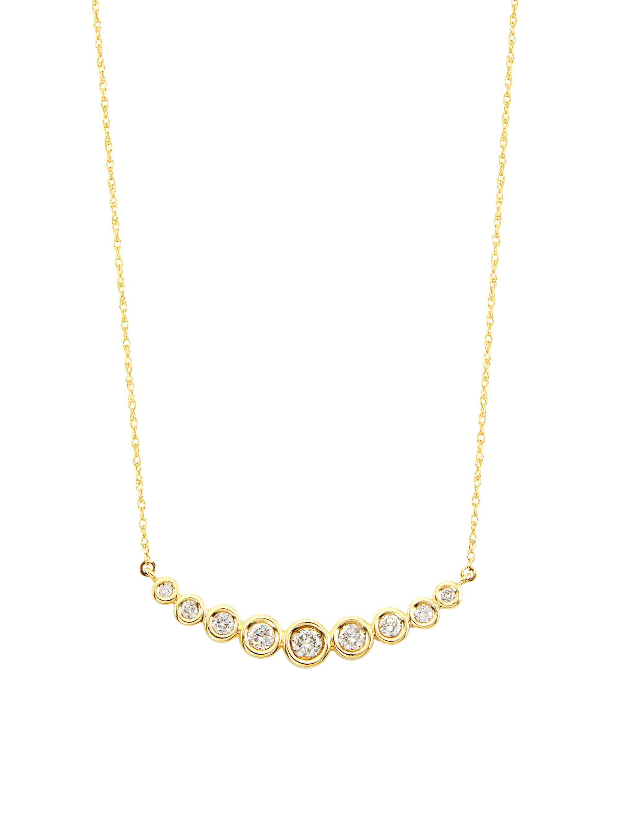 Saks Fifth Avenue Collection Women's 14K Yellow Gold & 0.5 TCW Diamond Bar Pendant Necklace - Yellow Gold