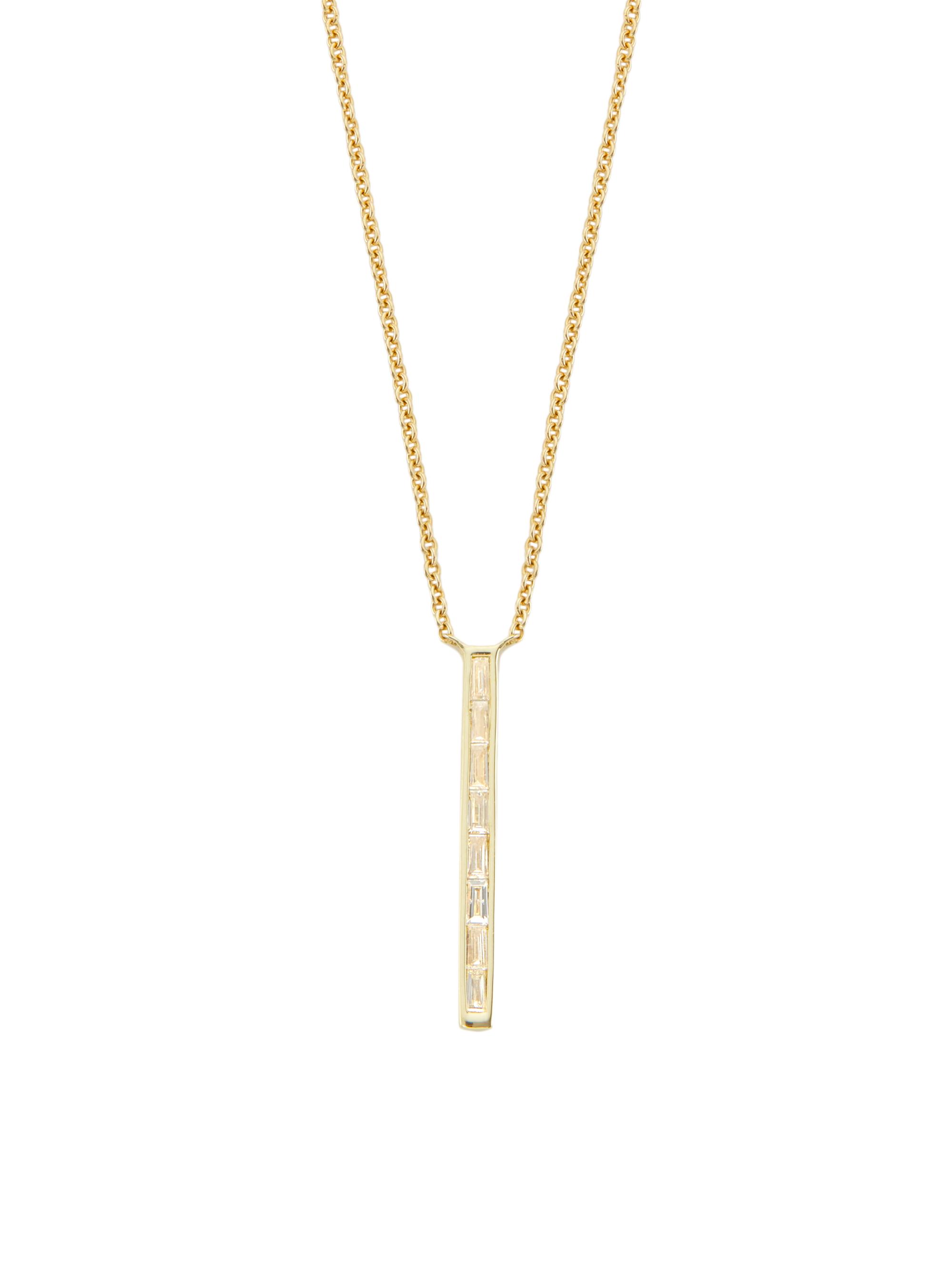 Saks Fifth Avenue Collection Women's 14K Yellow Gold & 0.14 TCW Diamond Bar Pendant Necklace - Yellow Gold