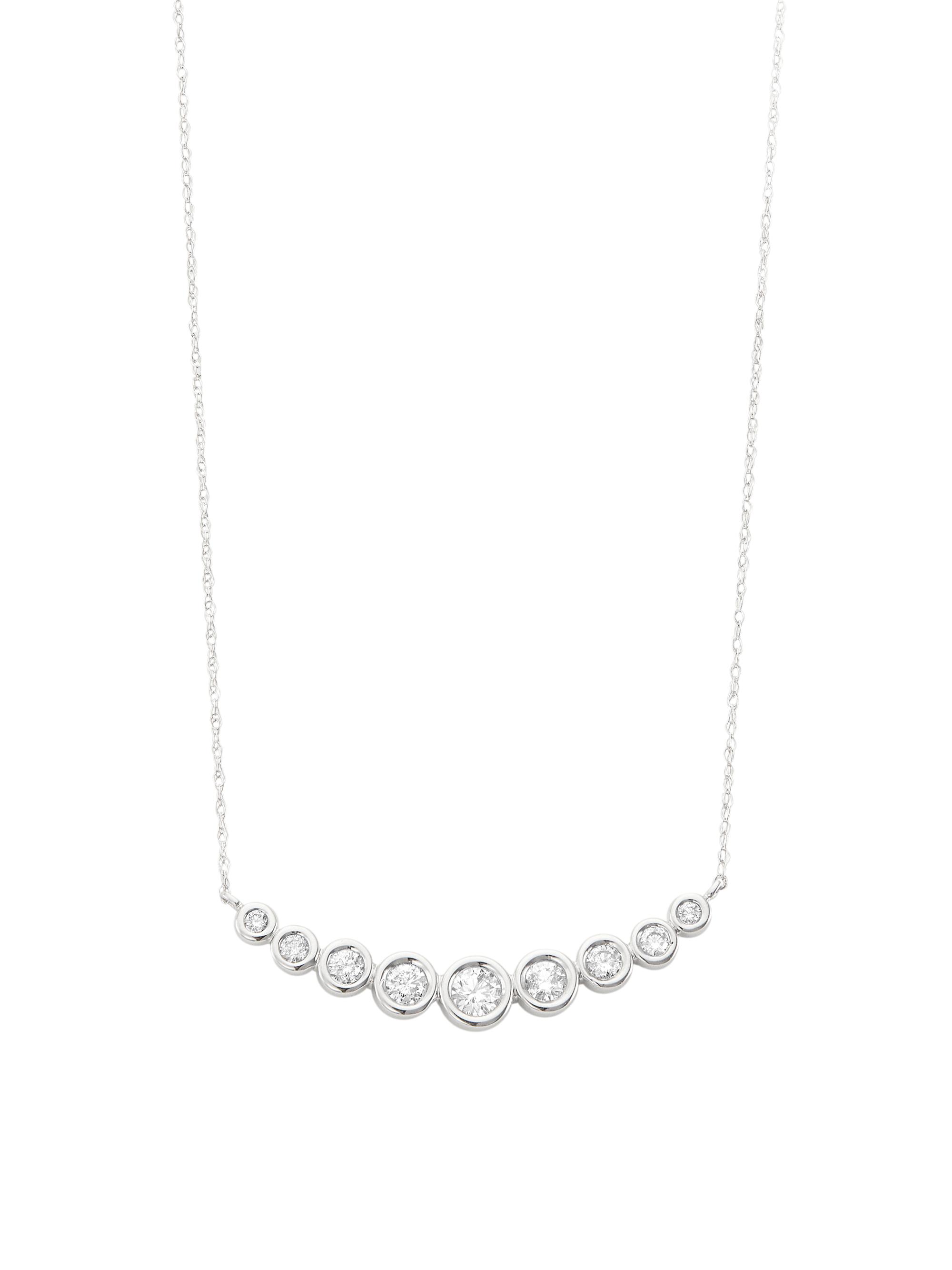 Saks Fifth Avenue Collection Women's 14K White Gold & 0.5 TCW Diamond Pendant Necklace - White