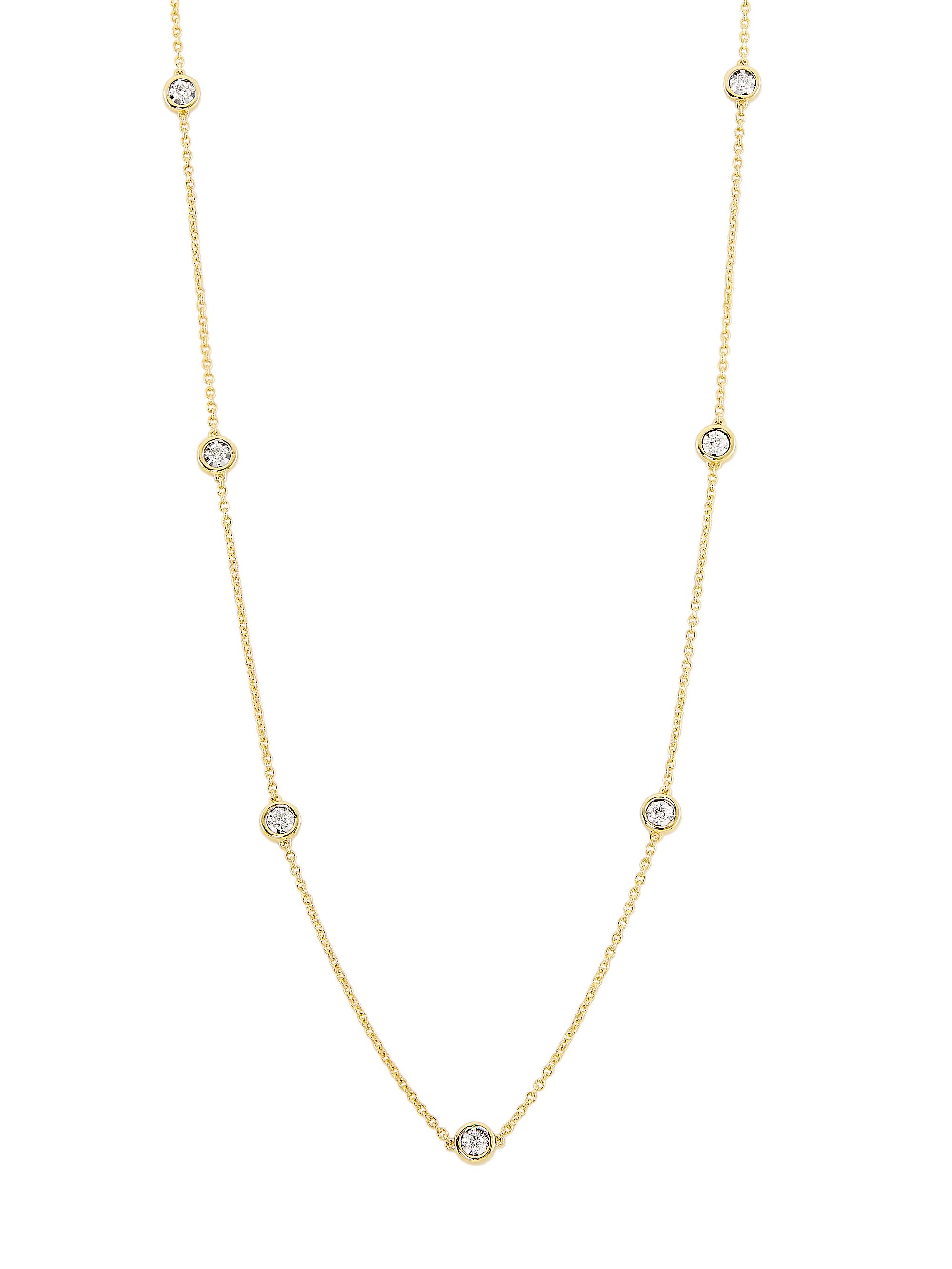 Saks Fifth Avenue Collection Women's 14K Yellow Gold & 0.25 TCW Diamond Station Necklace - Yellow Gold