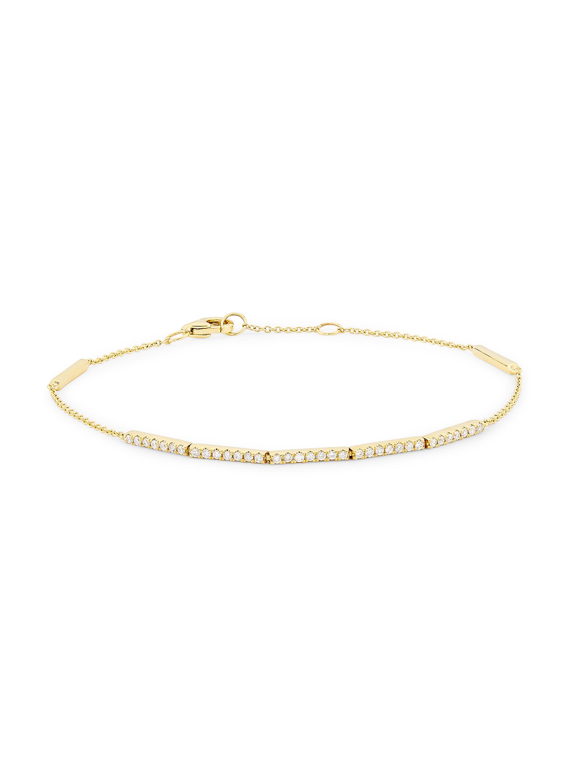 Saks Fifth Avenue Collection Women's 14K Yellow Gold & 0.23 TCW Diamond Bar Chain Bracelet - Yellow Gold