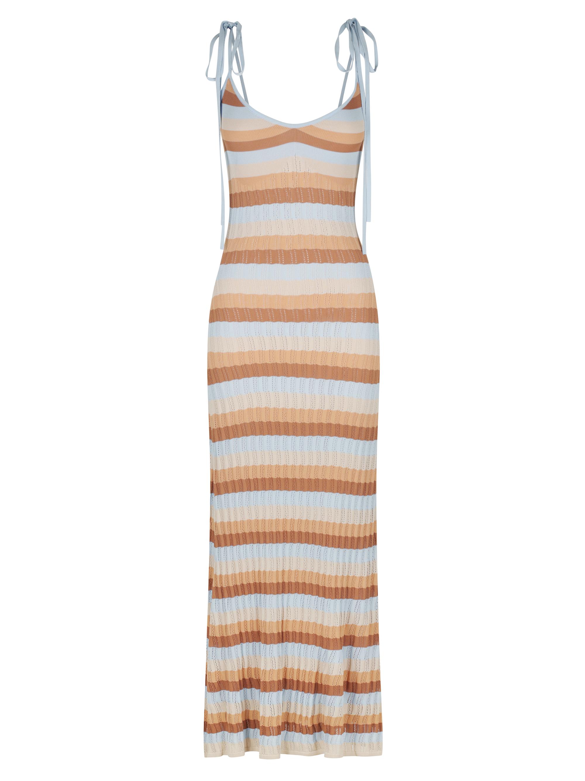 Hansen + Gretel Women's Freddie Striped Rib-Knit Maxi Dress - Sand Dunes