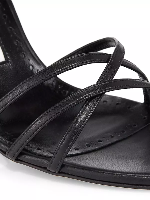 LEVA, Black Nappa Leather Sandals