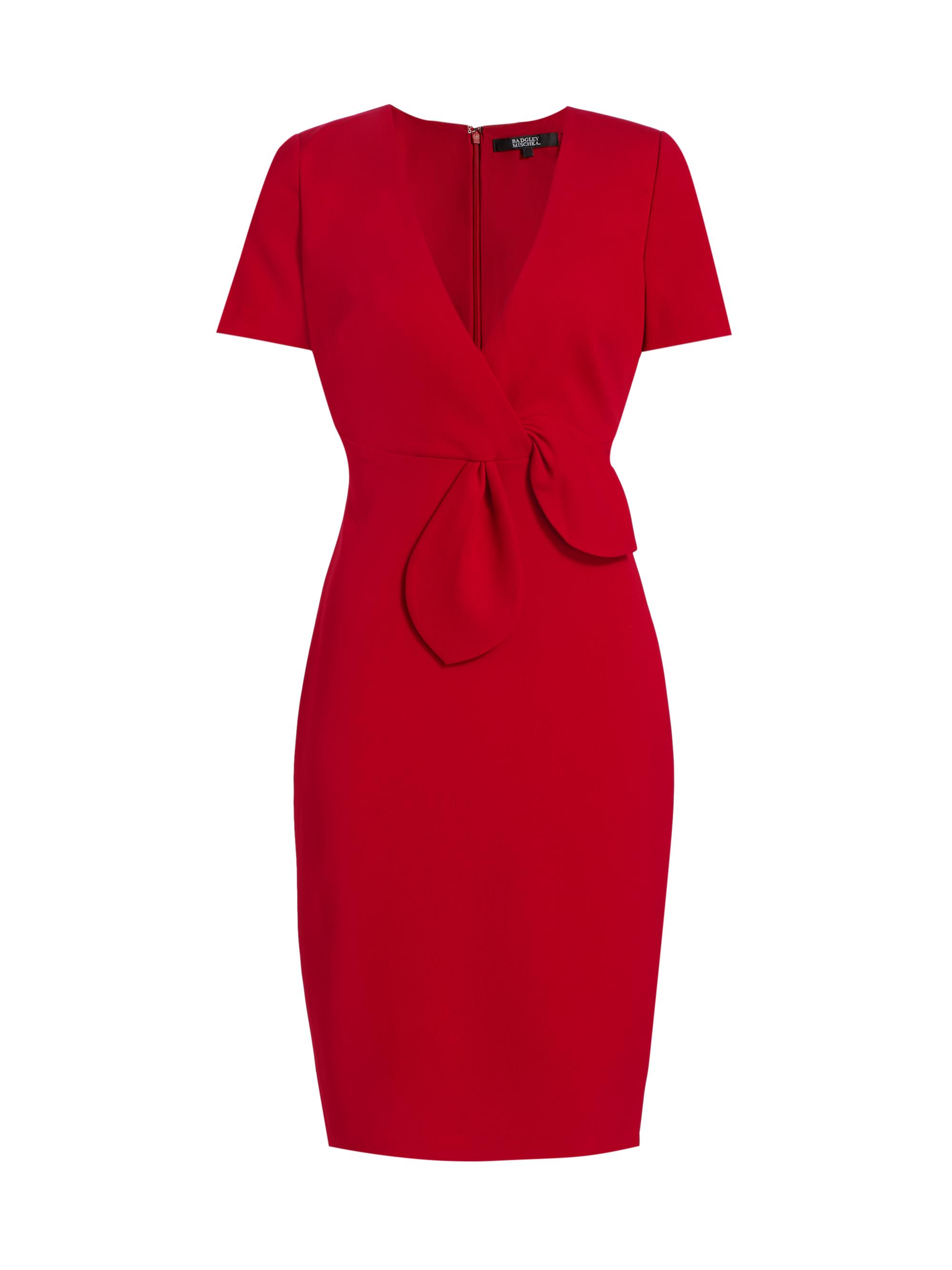 Badgley Mischka Faux Wrap Midi-Dress | Saks Fifth Avenue