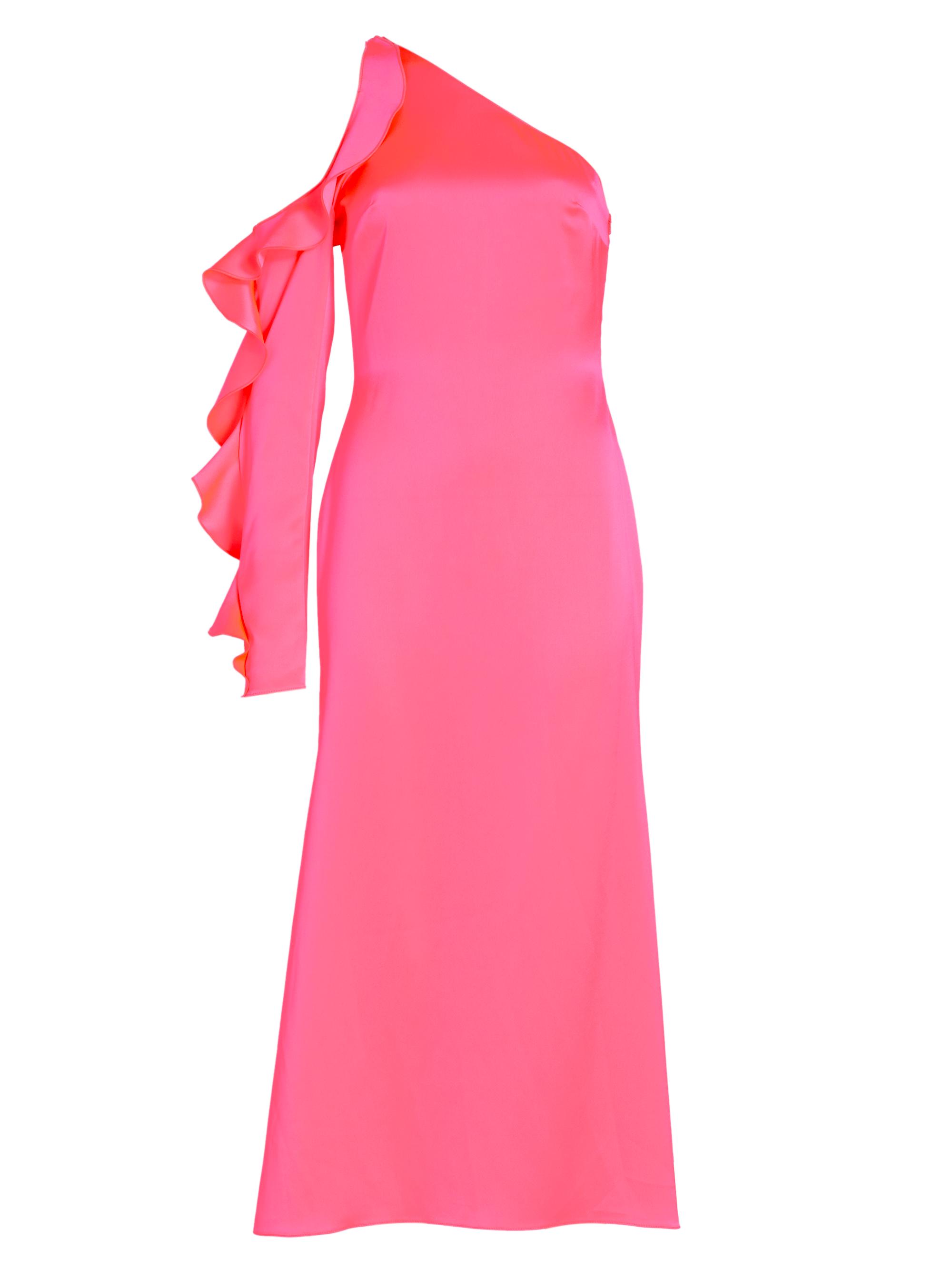 David Koma Ruffle One-Shoulder Midi-Dress
