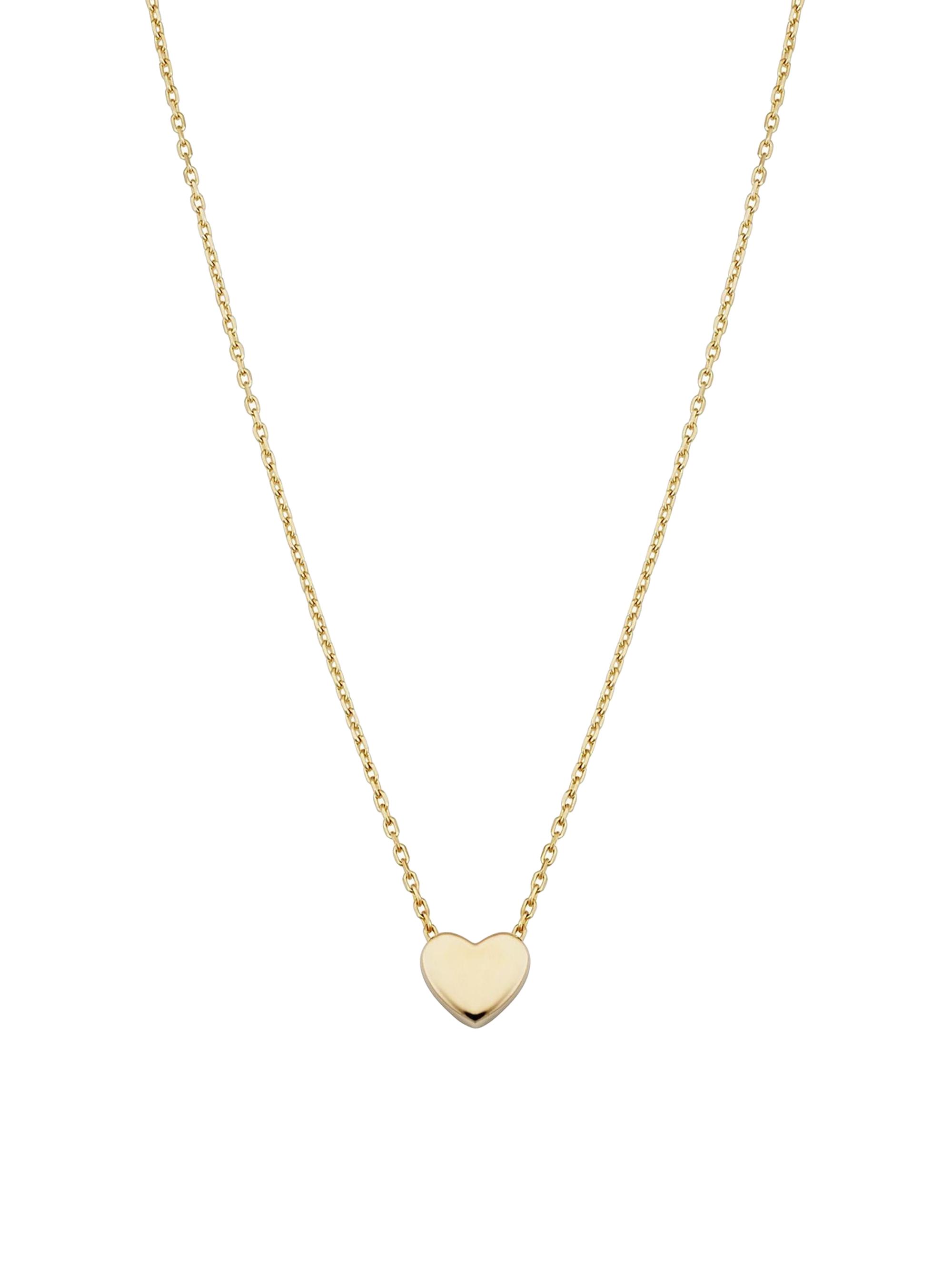 Oradina Women's 14K Yellow Gold Sweet Heart Pendant Necklace - Yellow Gold