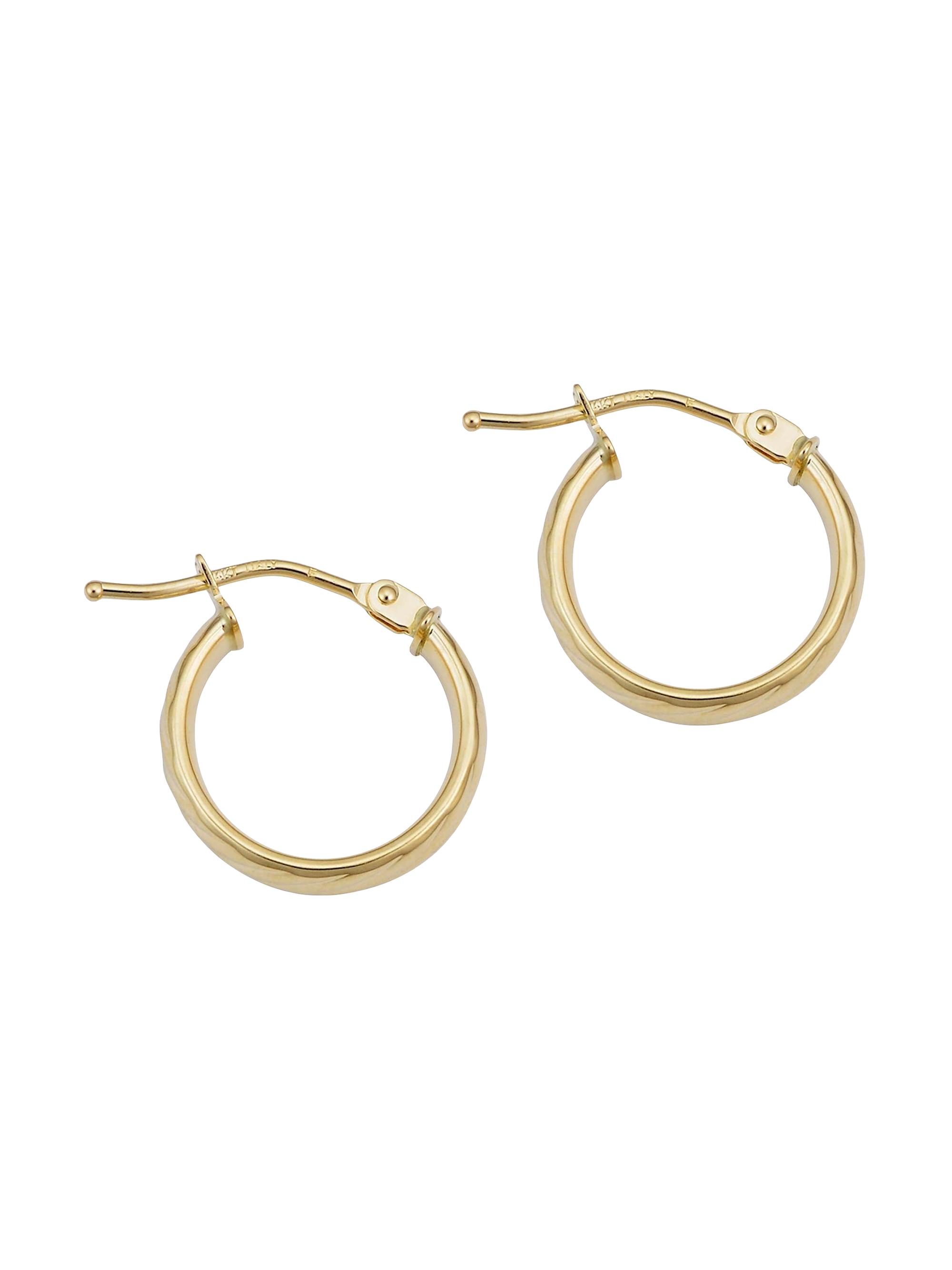 Oradina Women's 14K Yellow Gold With A Twist Mini Hoops - Yellow Gold