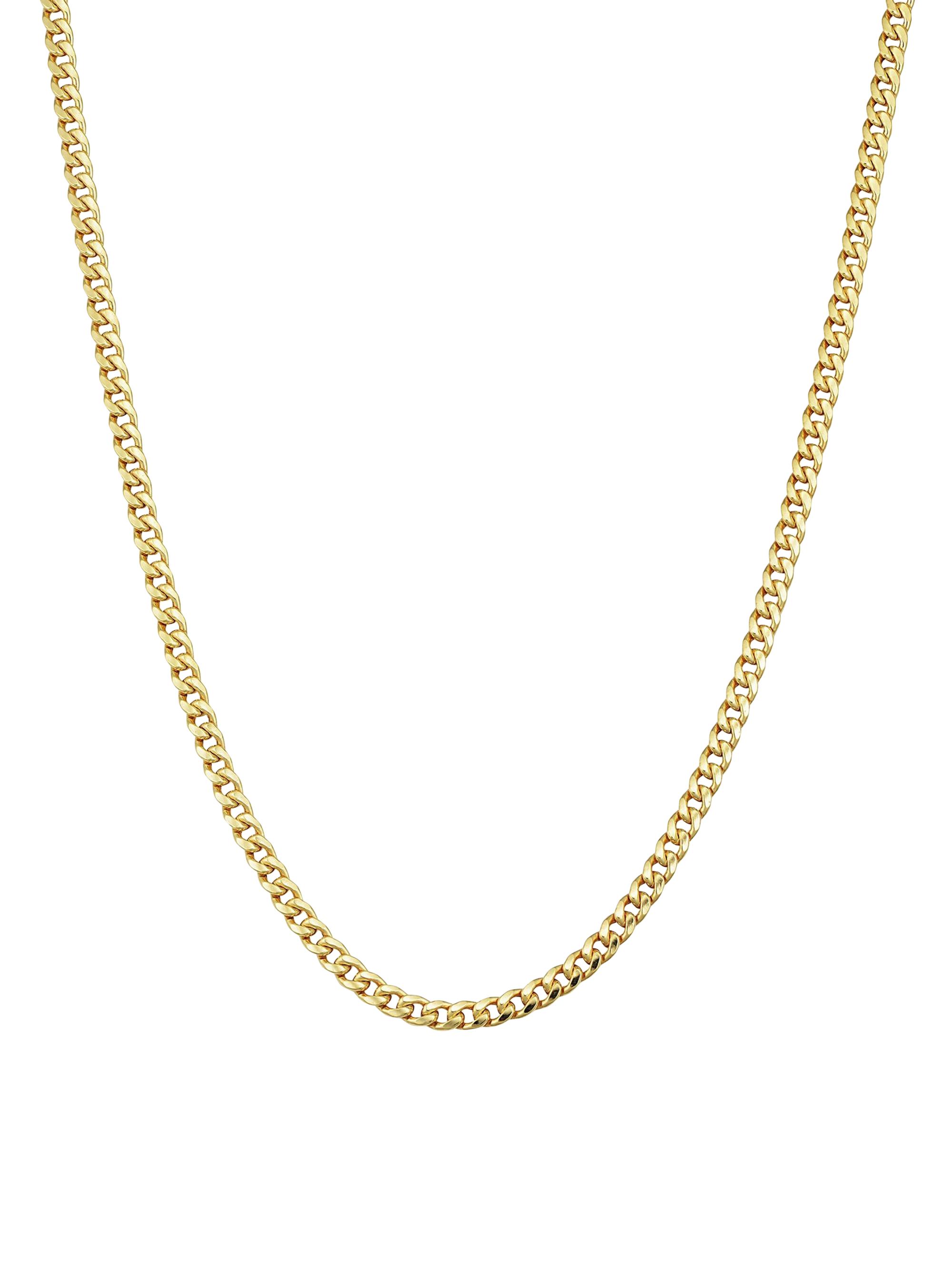 Oradina Women's 14K Yellow Solid Gold Estate Cuban Necklace - Yellow Gold