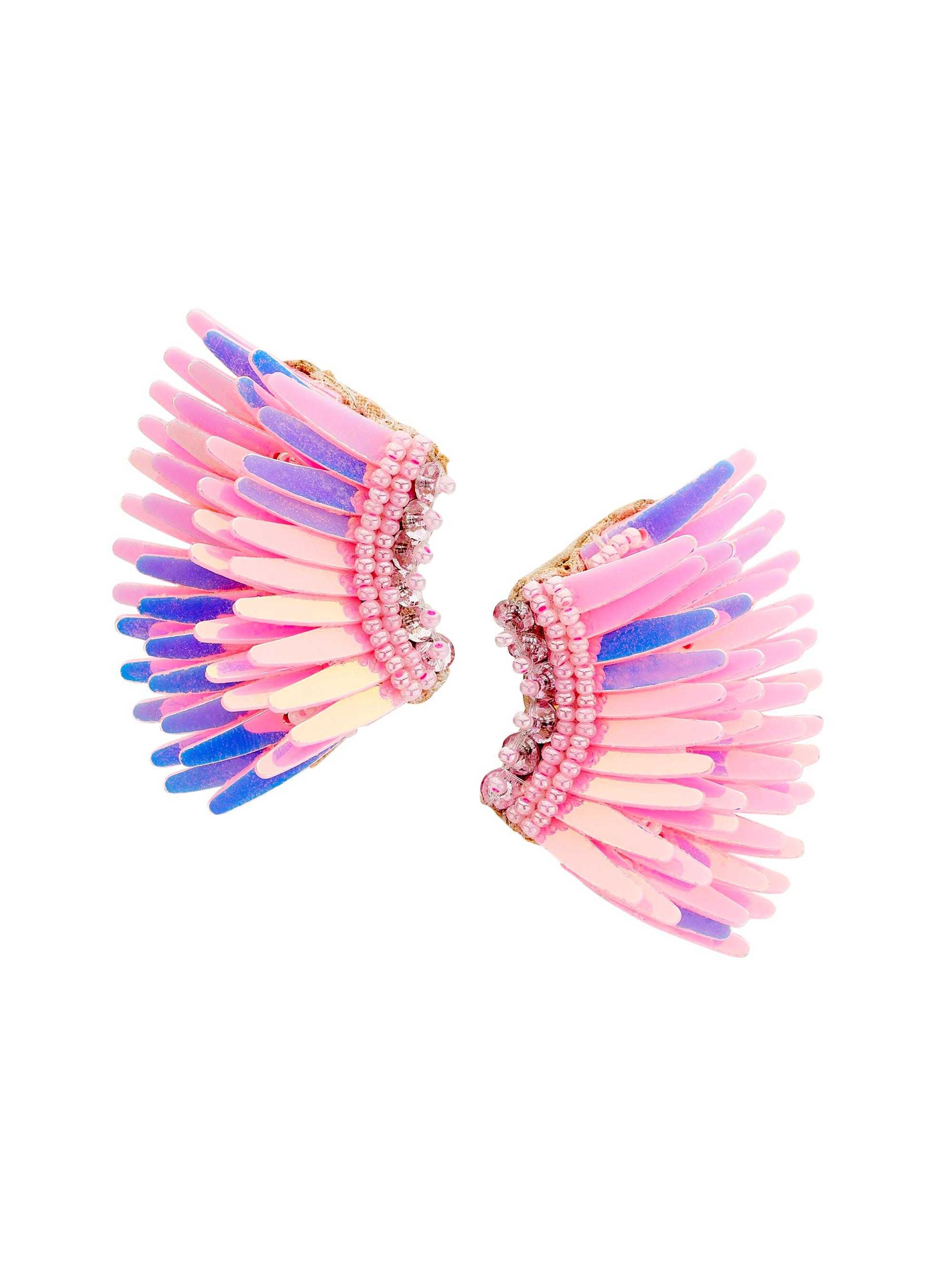 Mignonne Gavigan Women's Madeline Rhodium-Plated & Mixed-Media Mini Wing Earrings - Iridescent Light Pink