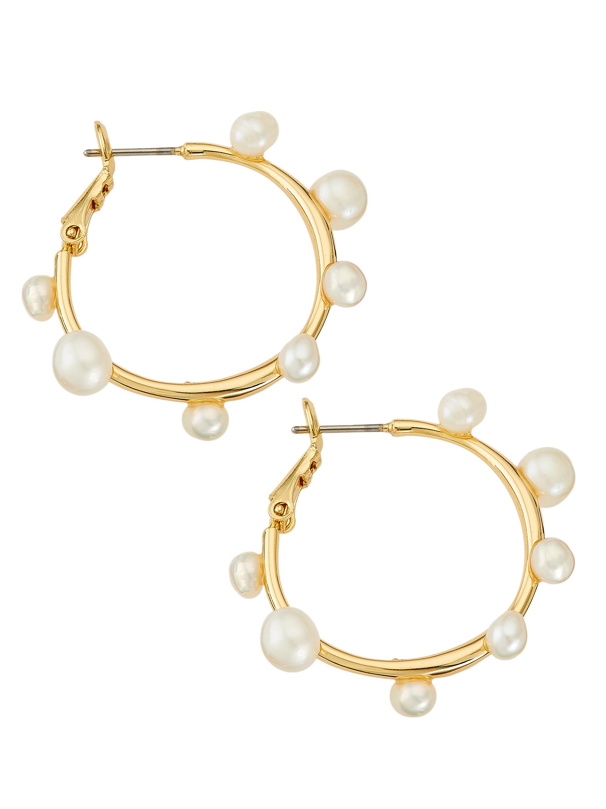 Mignonne Gavigan Women's Mini Island 14K-Gold-Plated & Freshwater Pearl Hoop Earrings - Pearl