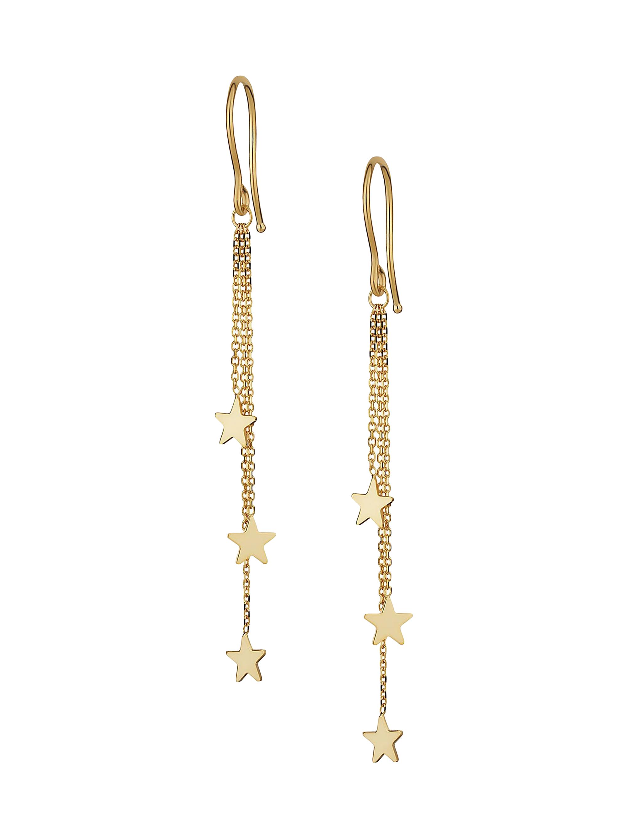 Oradina Women's 14K Yellow Gold Starry Night Triple Drop Earrings - Yellow Gold