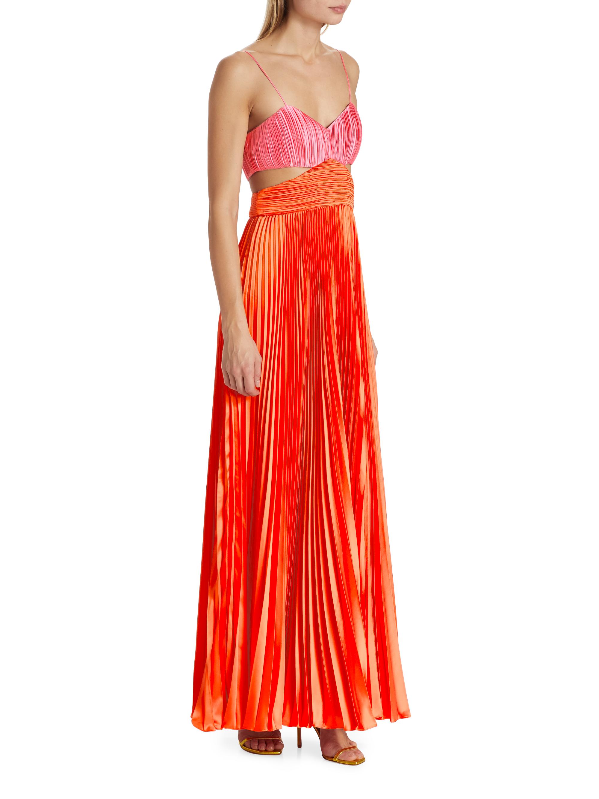 chinese dress ladies Amur Women's Krisley Pleated Midi Dress, Spicy Coral, 0 at Amazon Women's  Clothing store main image 1