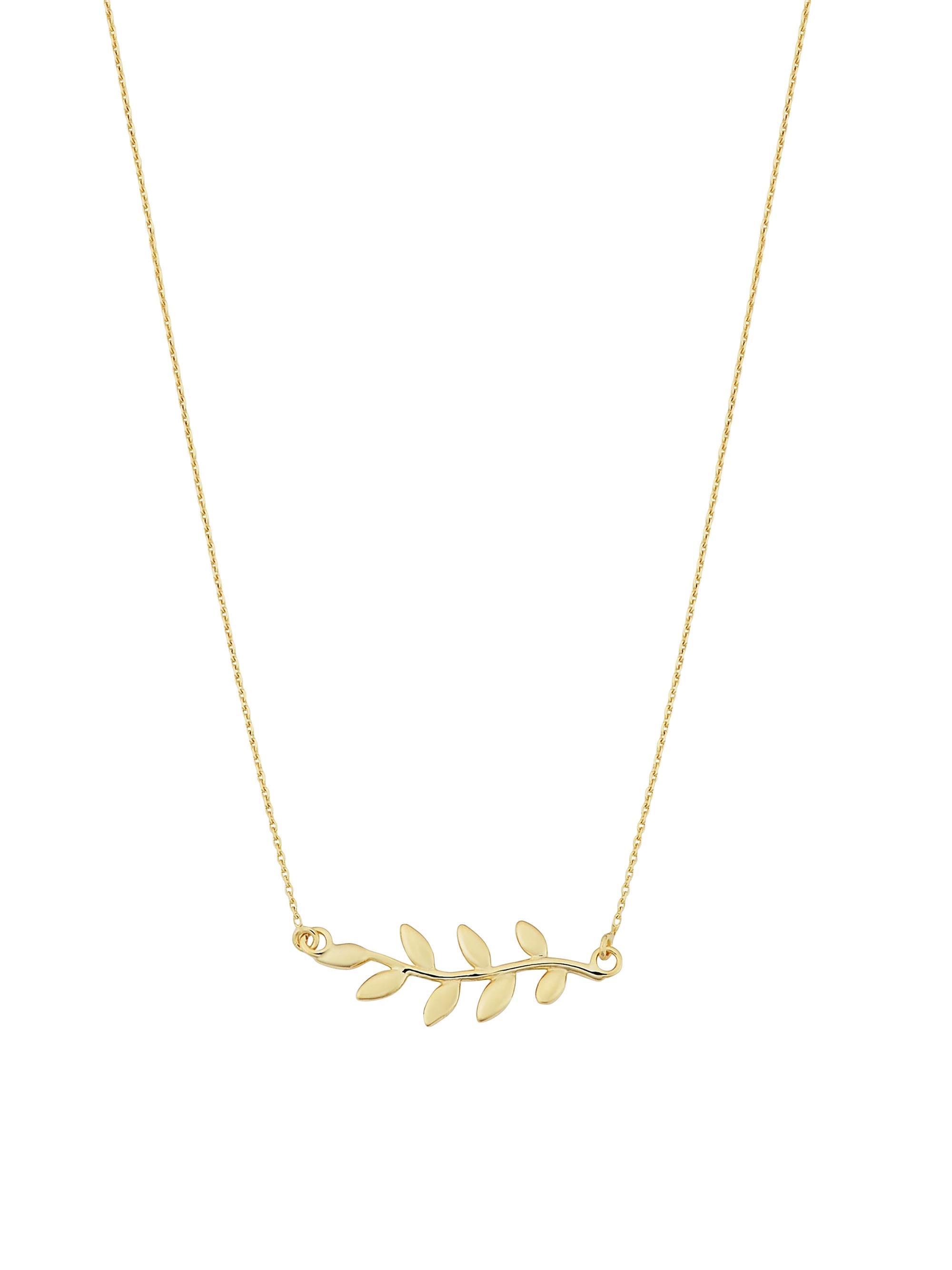 Oradina Women's 14K Yellow Gold Peace & Love Necklace - Yellow Gold