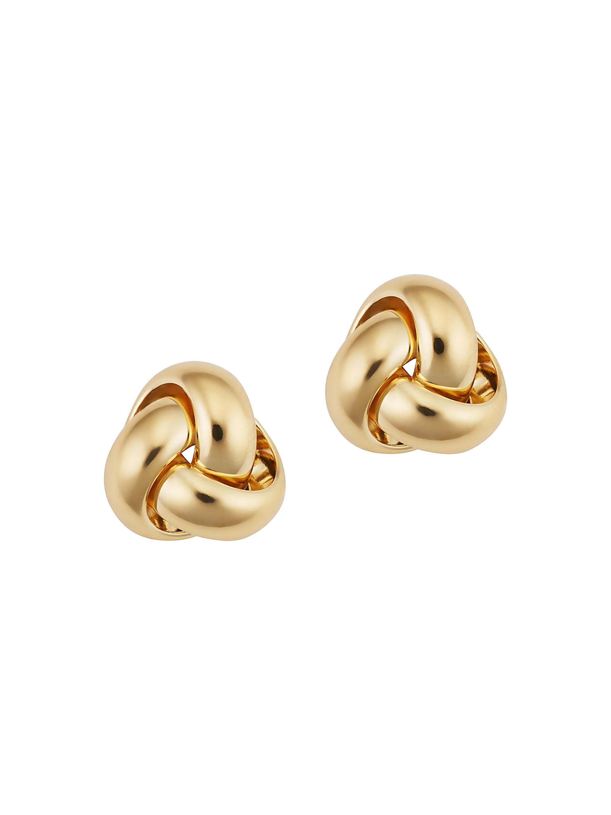 Oradina Women's 18K Yellow Gold Knotted Love Studs - Yellow Gold