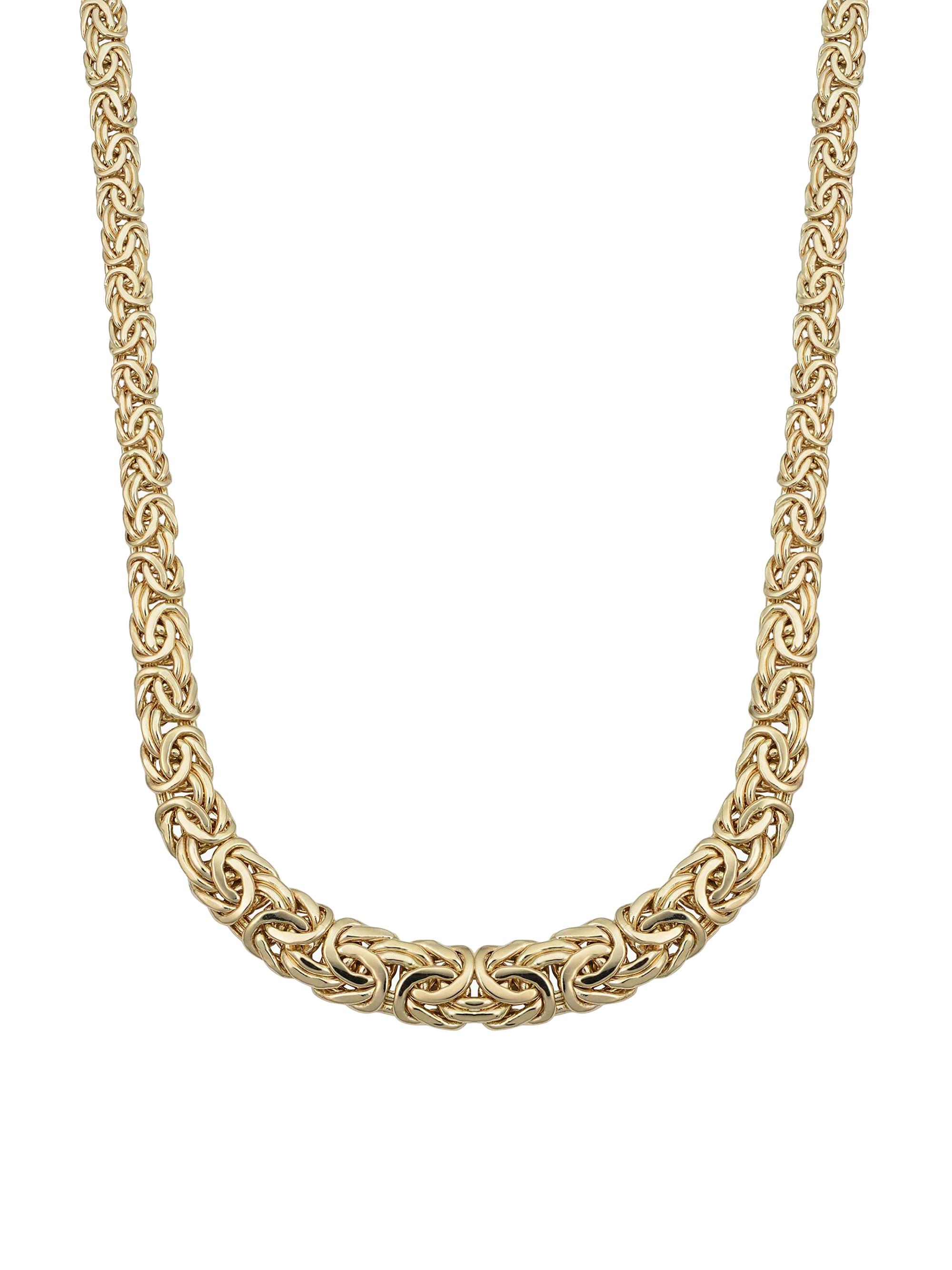 Oradina Women's 14K Yellow Gold Byzantine Graduated Necklace - Yellow Gold