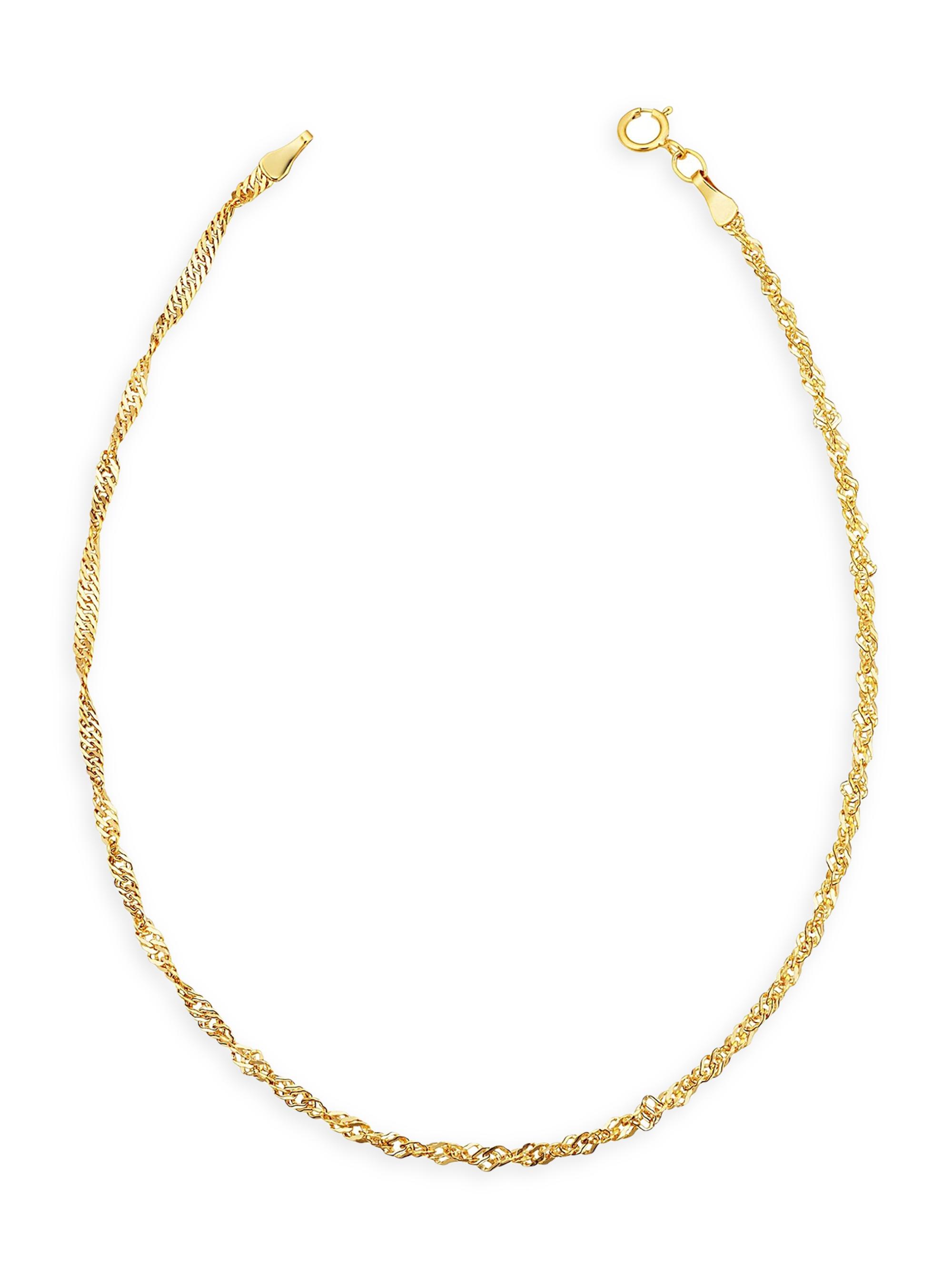 Oradina Women's 14K Yellow Gold Spirah Anklet - Yellow Gold