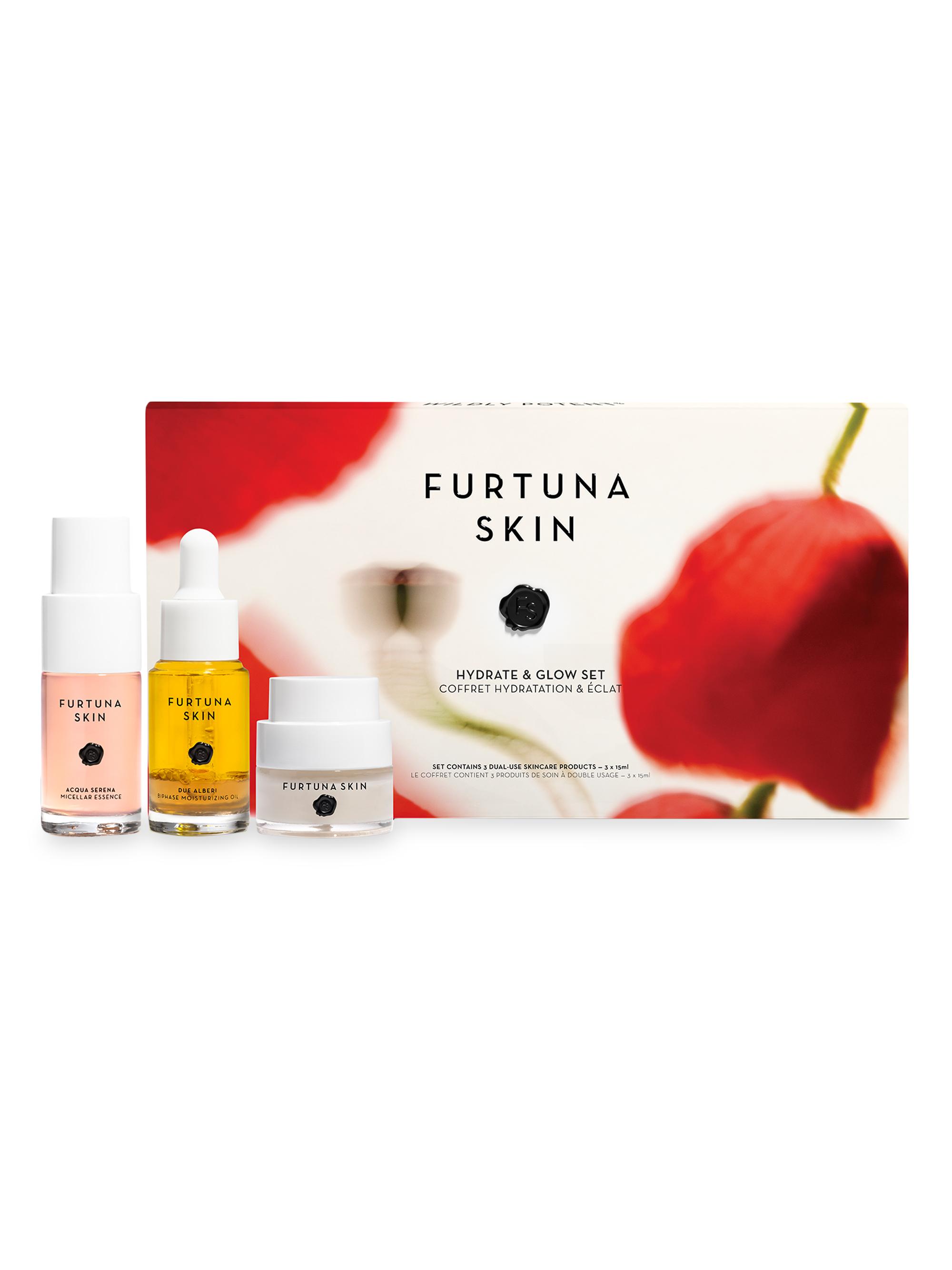 Furtuna Skin Women's Hydrate & Glow 3-Piece Toner, Cream & Oil Set