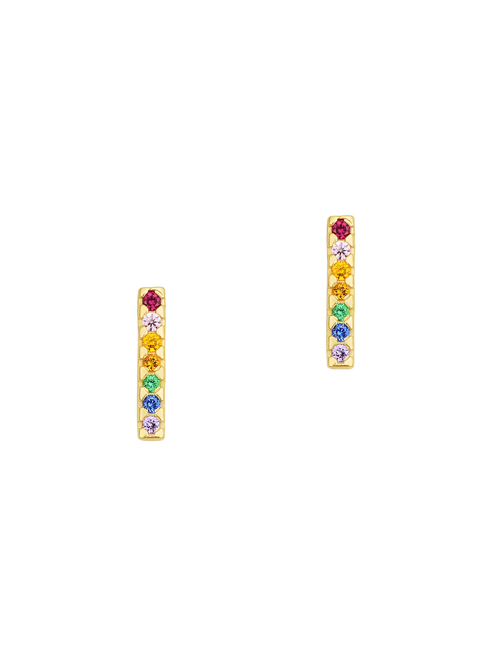 Oradina Women's 14K Yellow Gold, Multistone Life of the Party Studs - Yellow Gold