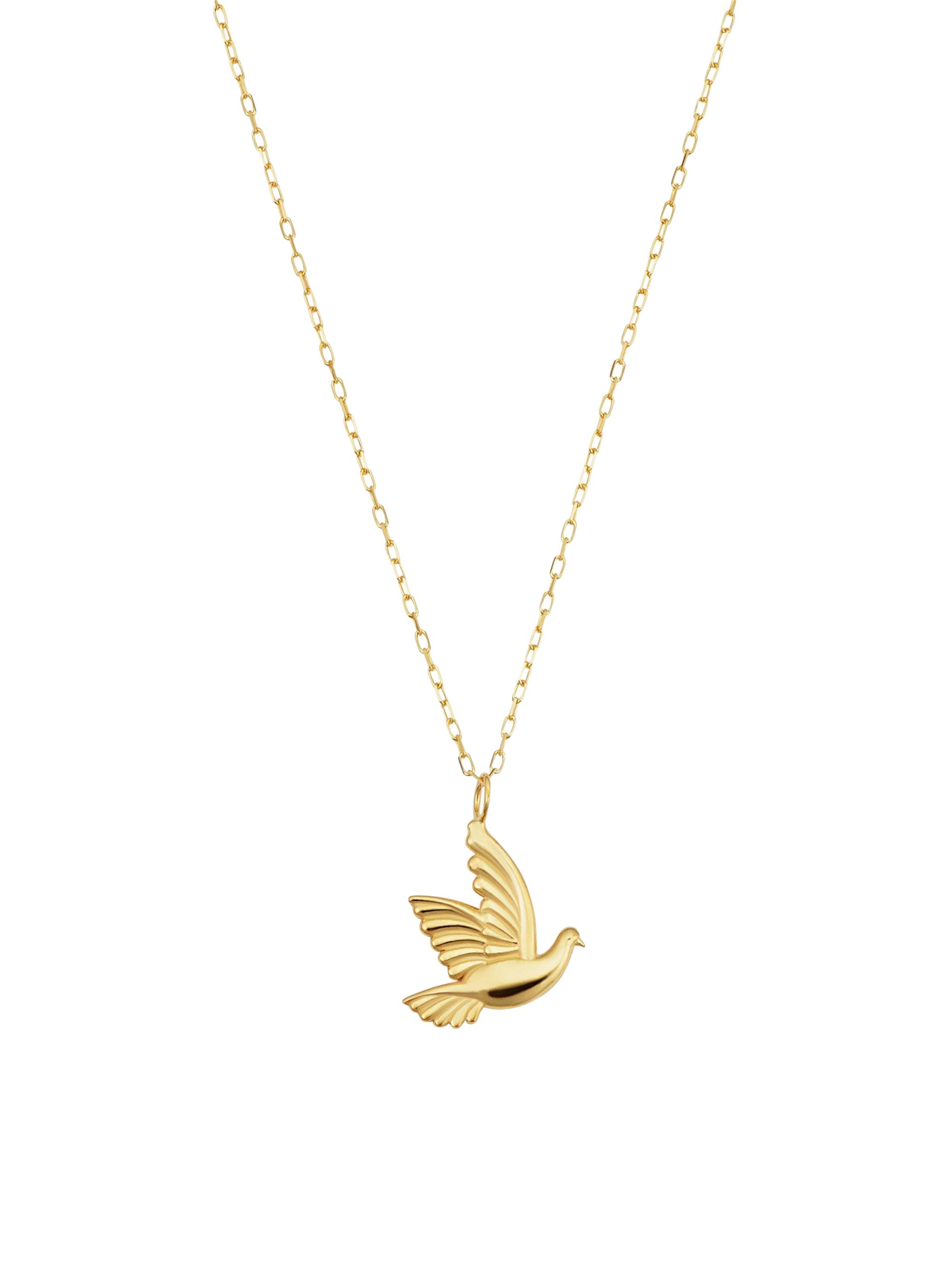 Oradina Women's 14K Yellow Gold Freedom Dove Necklace - Yellow Gold