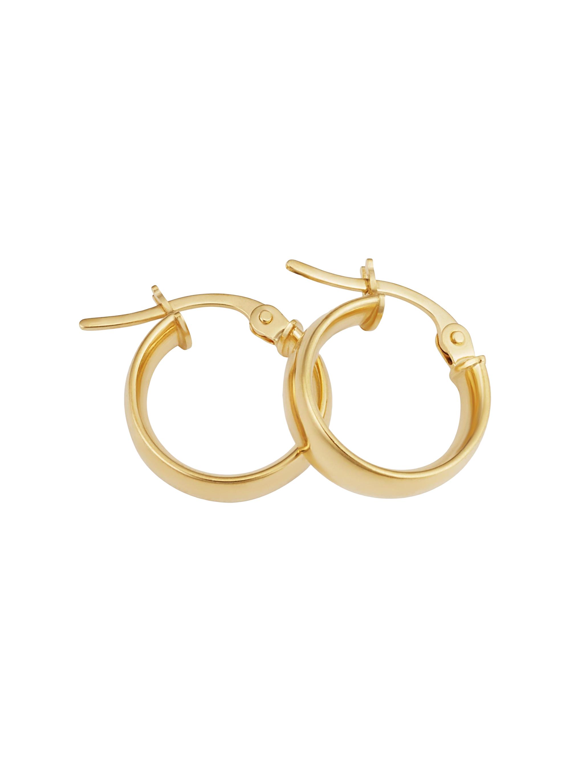 Oradina Women's 18K Yellow Gold Forever and Ever Mini Hoops - Yellow Gold