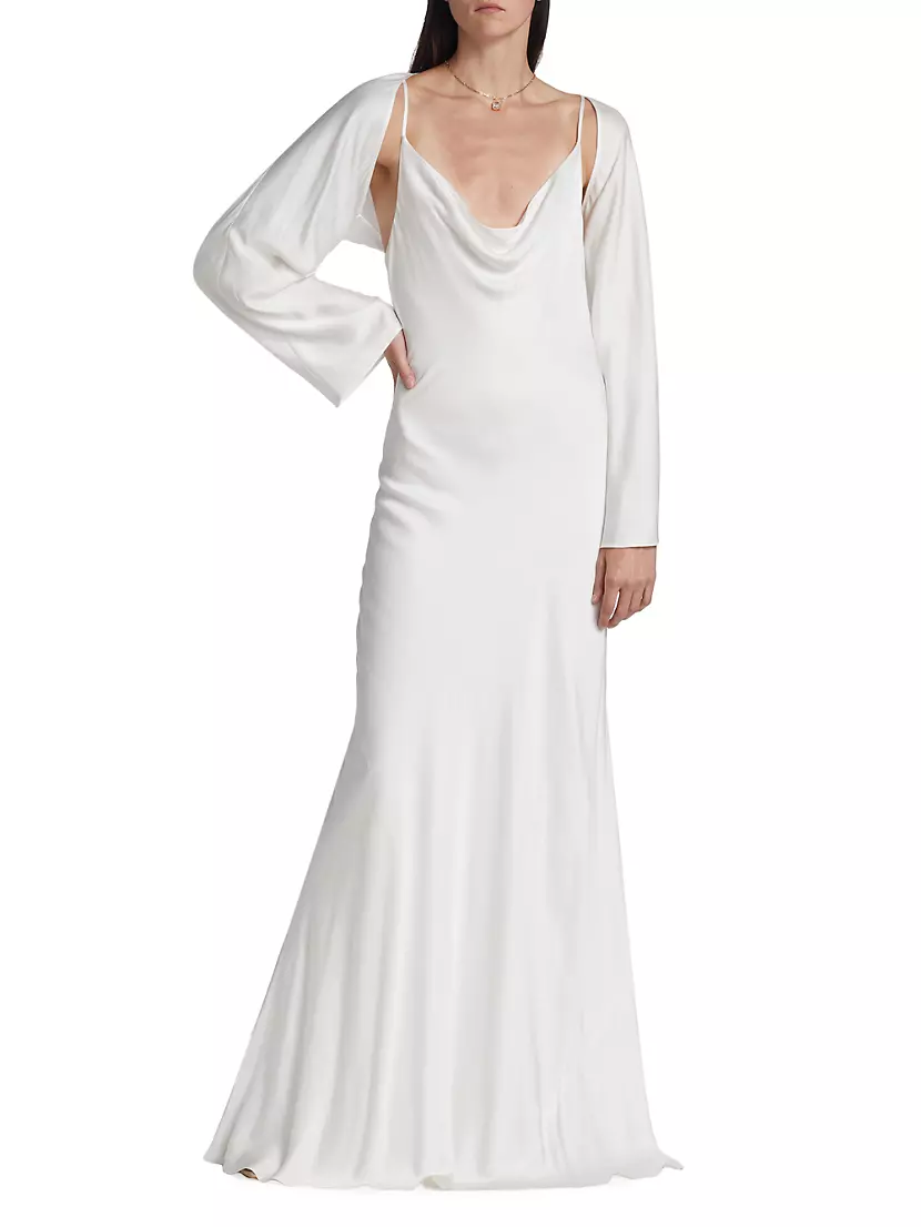 Alicia Removable Shawl & Cowl-Neck Gown