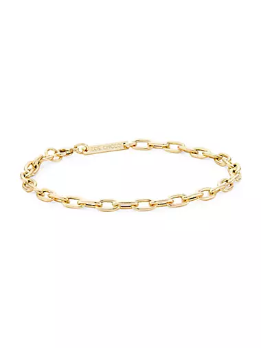 Heavy Metal 14K Yellow Gold Medium Oval-Link Chain Bracelet