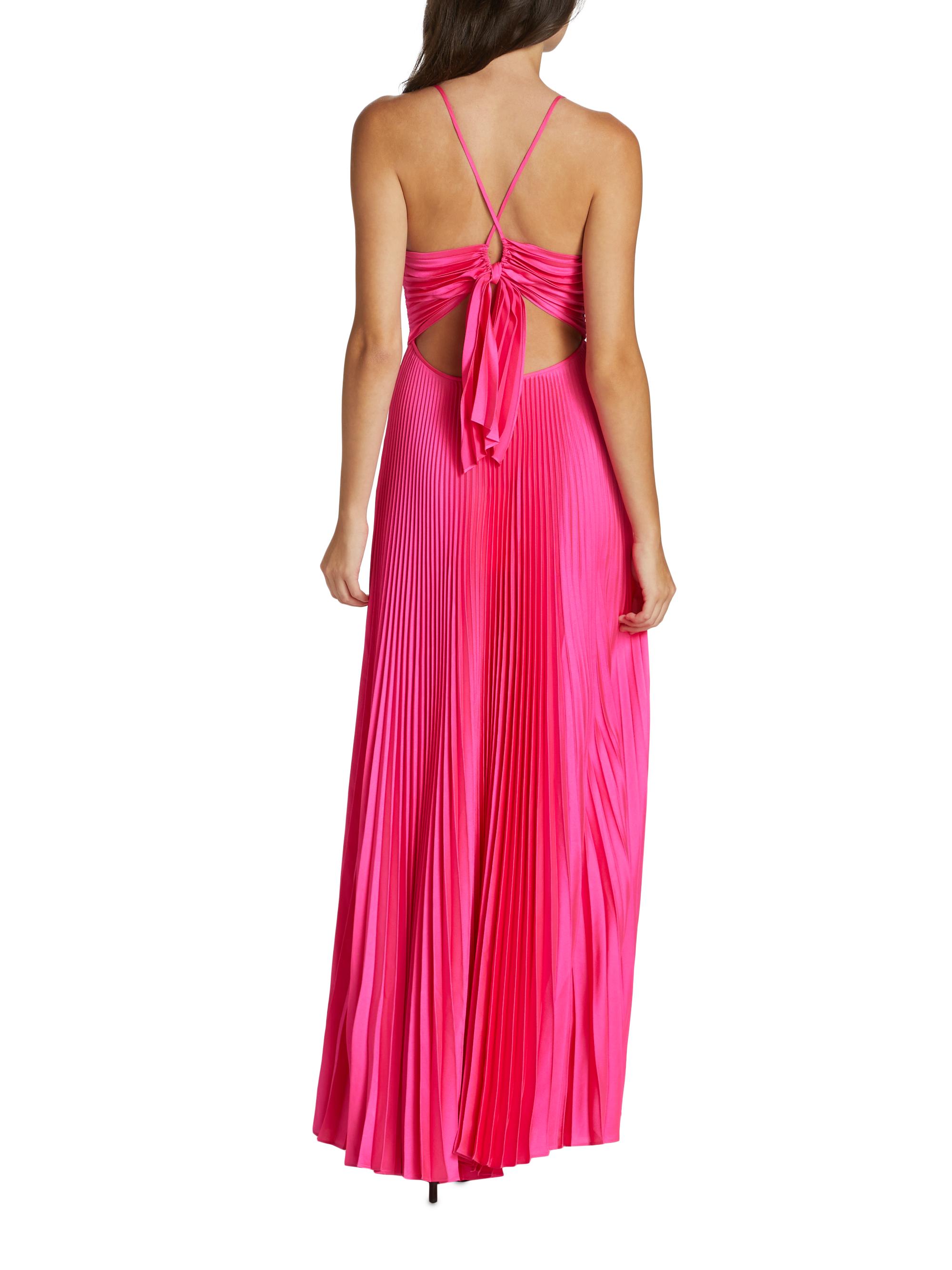 strapless open back dress Aerie Couture 296 Long A-Line Halter Prom Dress Bubblegum / 00 main image 1