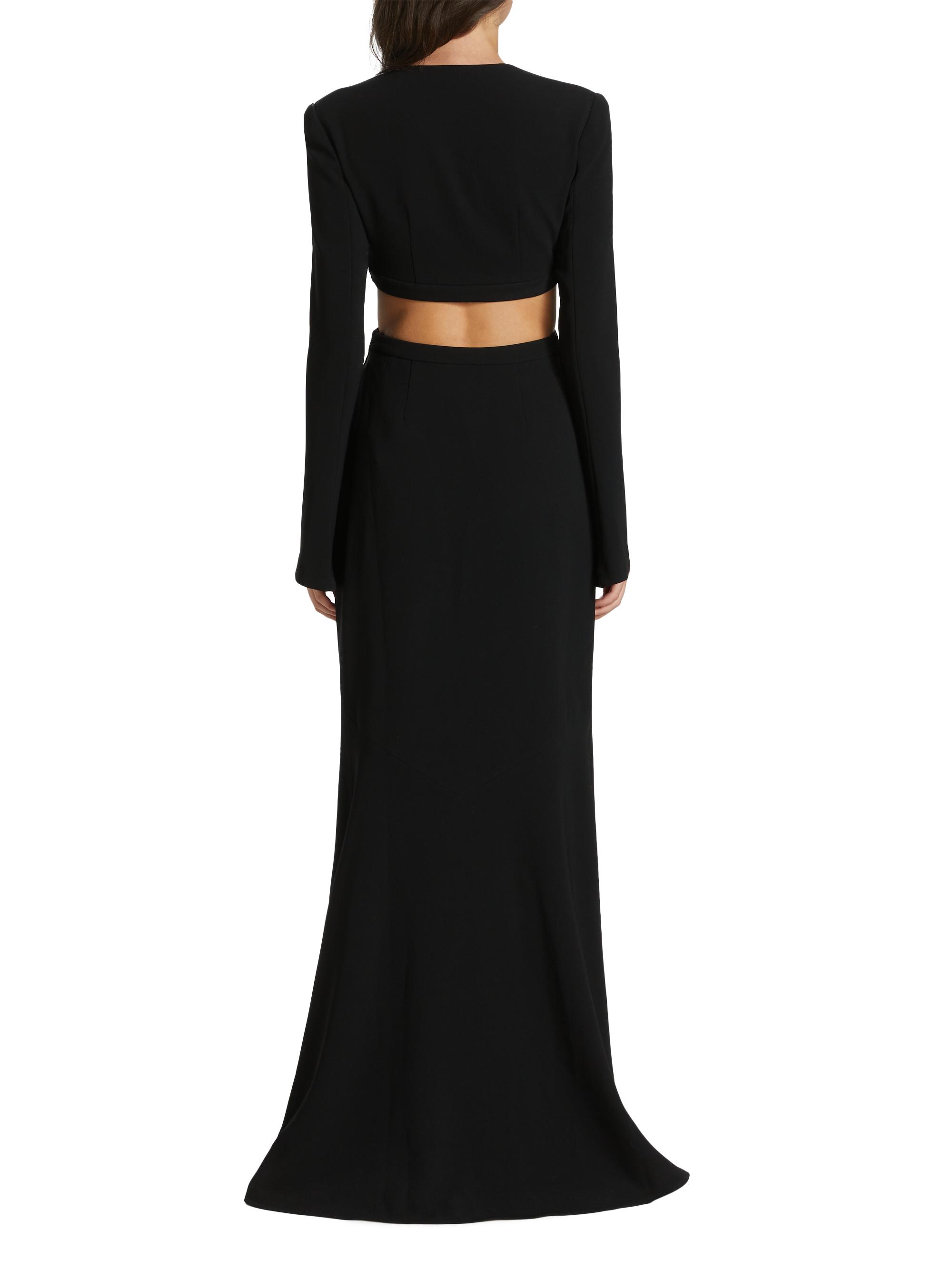 white christmas dresses Elegant Long Sleeve Jersey Cutout Maxi Dress main image 0