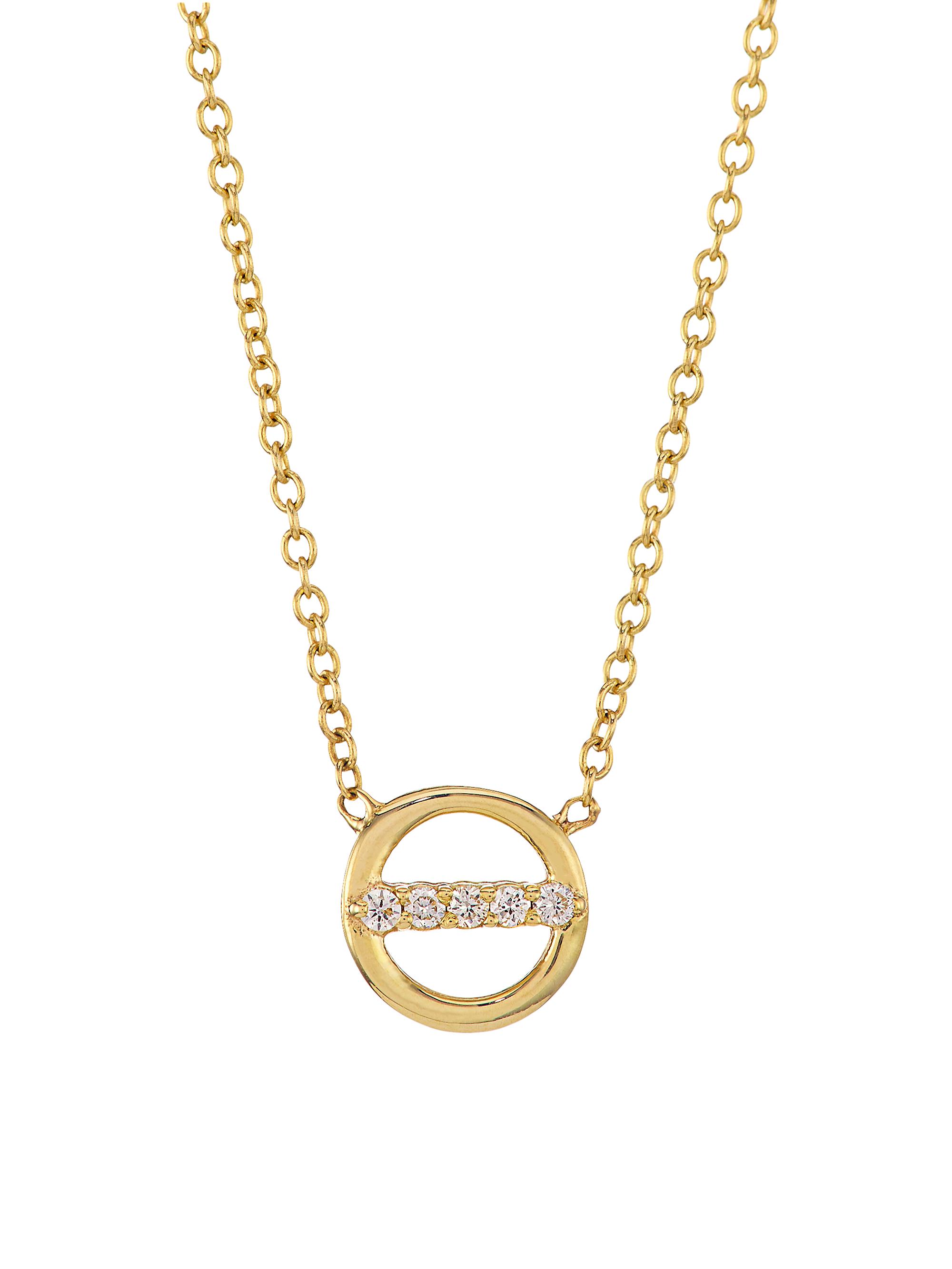 Zoë Chicco Women's 14K Yellow Gold & 0.04 TCW Diamond Open Circle Pendant Necklace - Gold