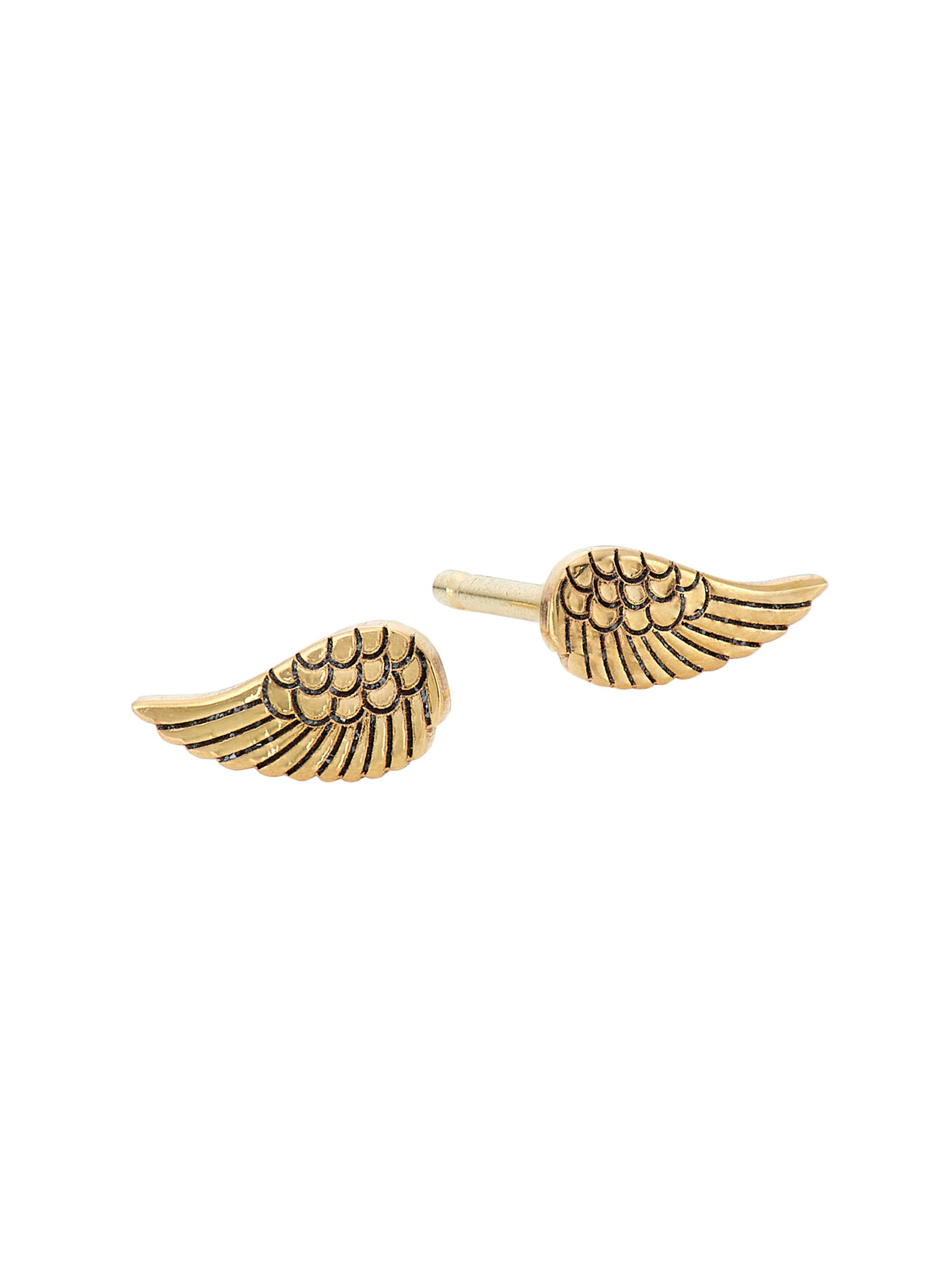 ZOE CHICCO Women's Itty Bitty Symbols 14K Yellow Gold Angel Wing Stud Earrings - Gold