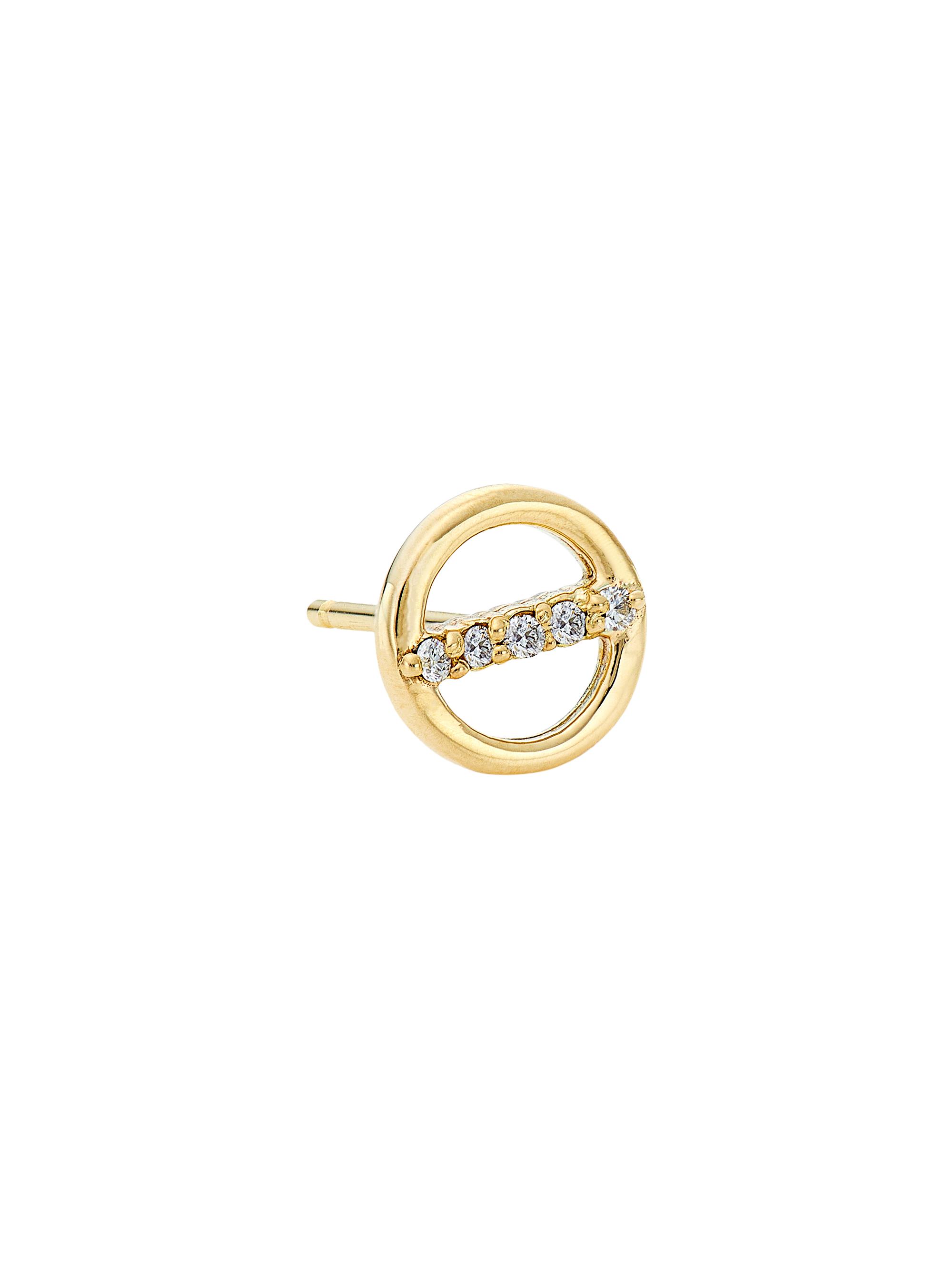 Zoë Chicco Women's 14K Yellow Gold & 0.04 TCW Diamond Single Open Circle Stud Earring - Gold
