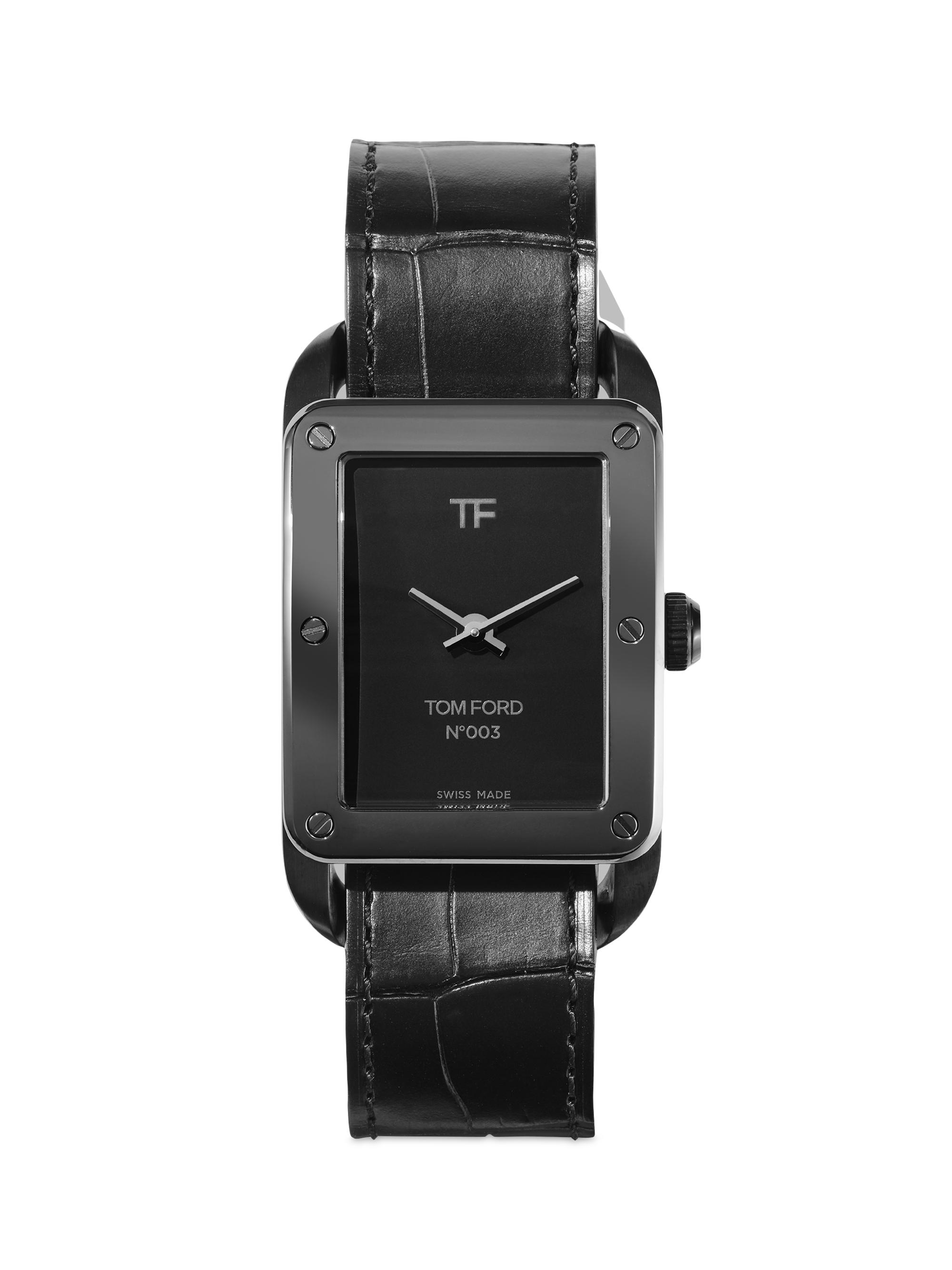 TOM FORD N.003 Stainless Steel & Alligator Strap Watch | Saks