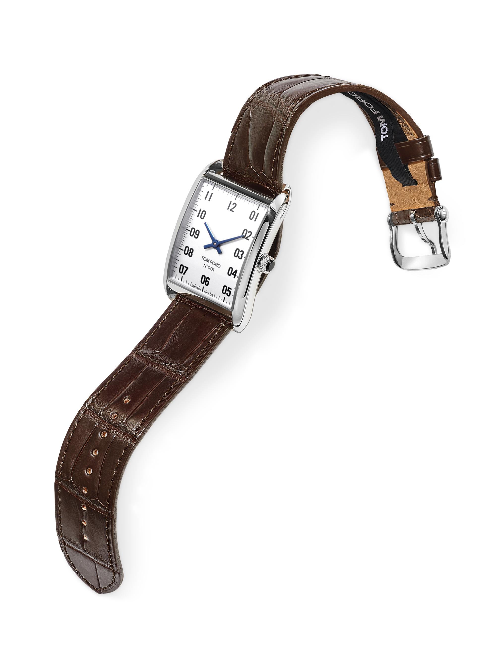 TOM FORD N.001 Stainless Steel & Leather Strap Watch | Saks