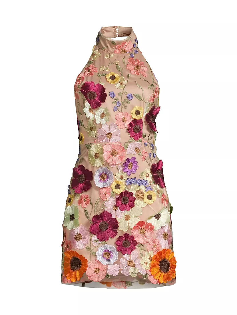 Halterneck Applique Flower Skirt & Top Coord Set
