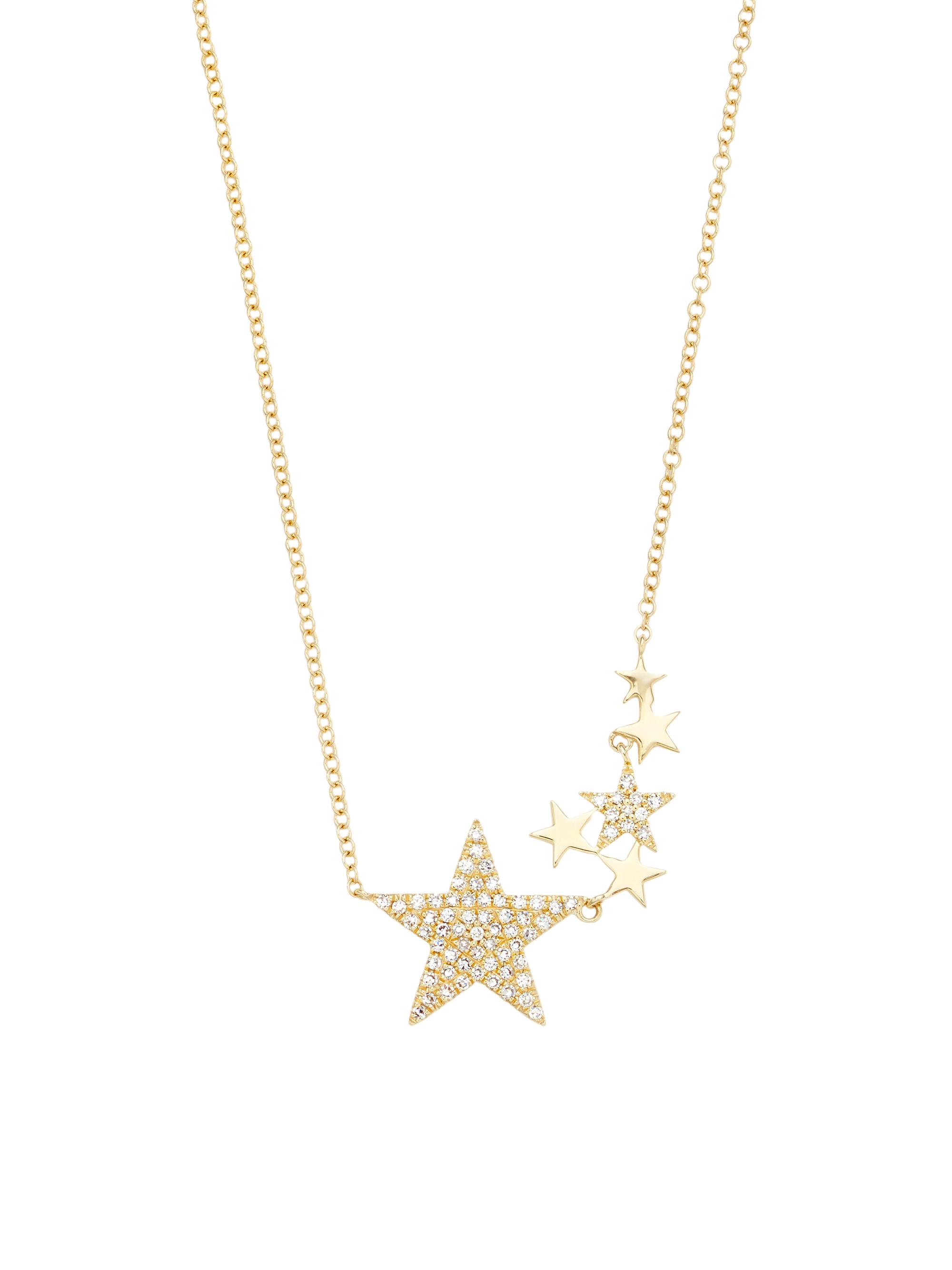 Saks Fifth Avenue Collection Women's 14K Yellow Gold & 0.18 TCW Diamond Star Pendant Necklace - Yellow Gold