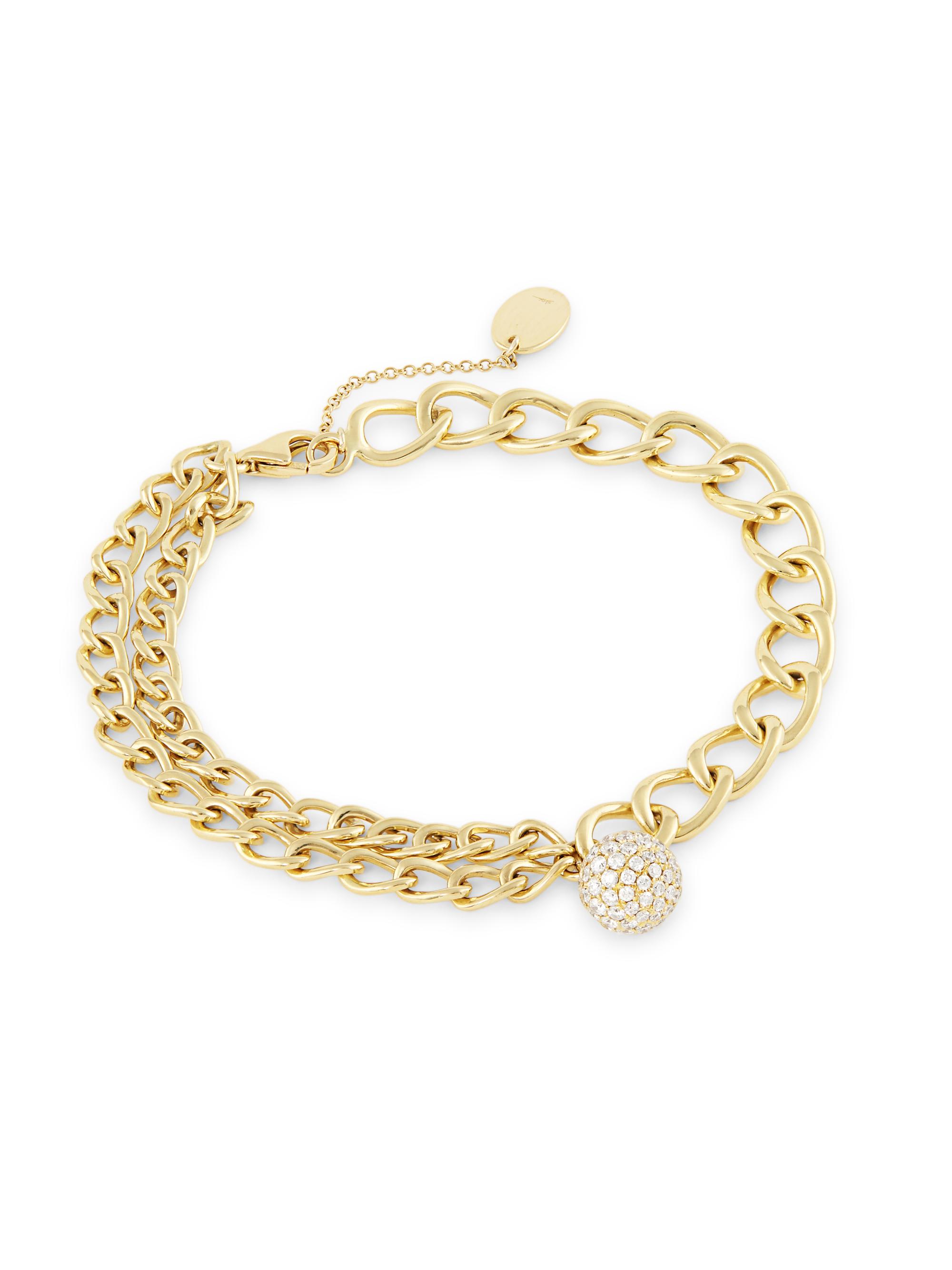 Saks Fifth Avenue Collection Women's 14K Yellow Gold & 0.72 TCW Diamond Chain Bracelet - Yellow Gold