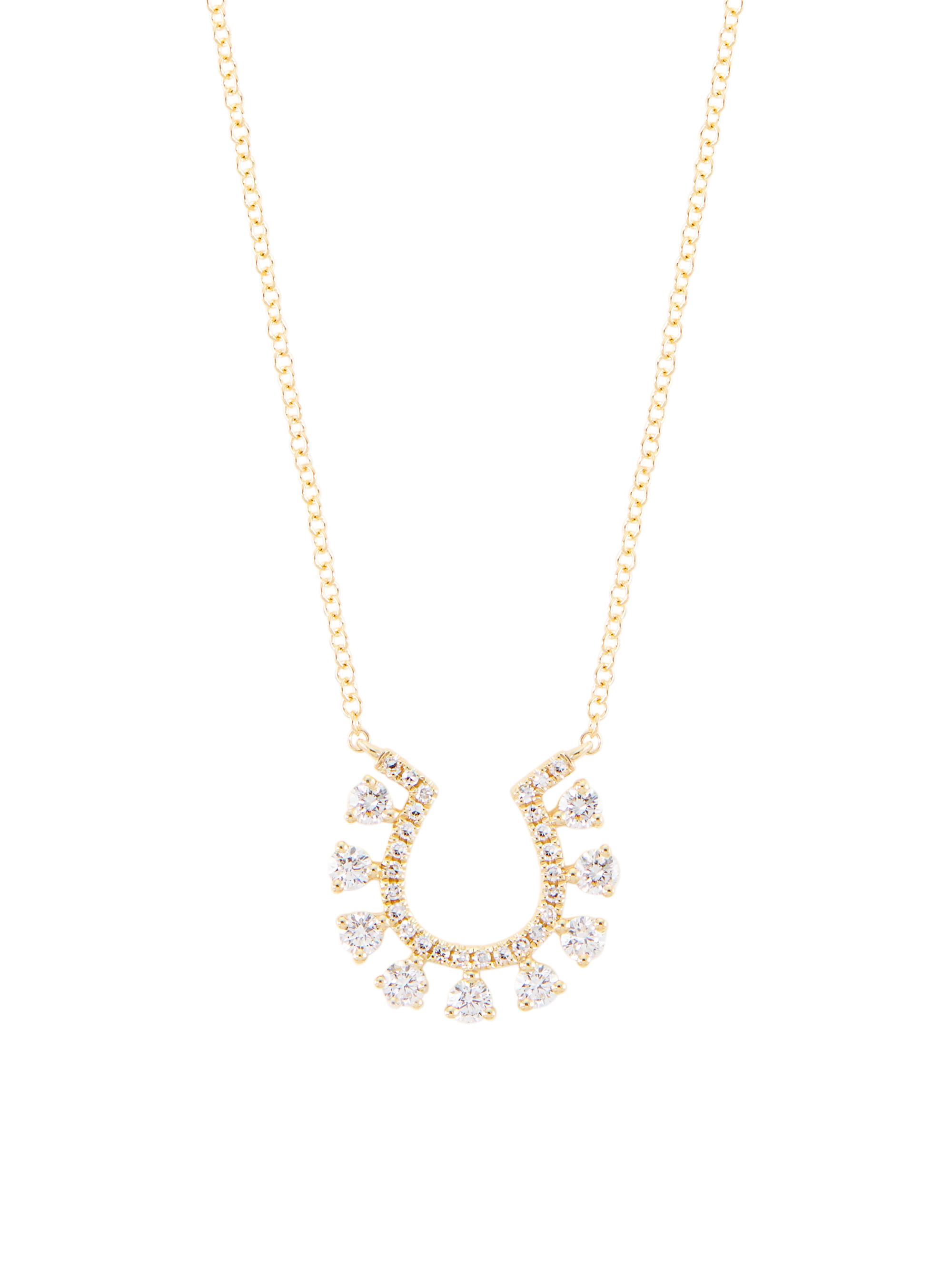 Saks Fifth Avenue Collection Women's 14K Yellow Gold & 0.43 TCW Diamond Horseshoe Pendant Necklace - Yellow Gold
