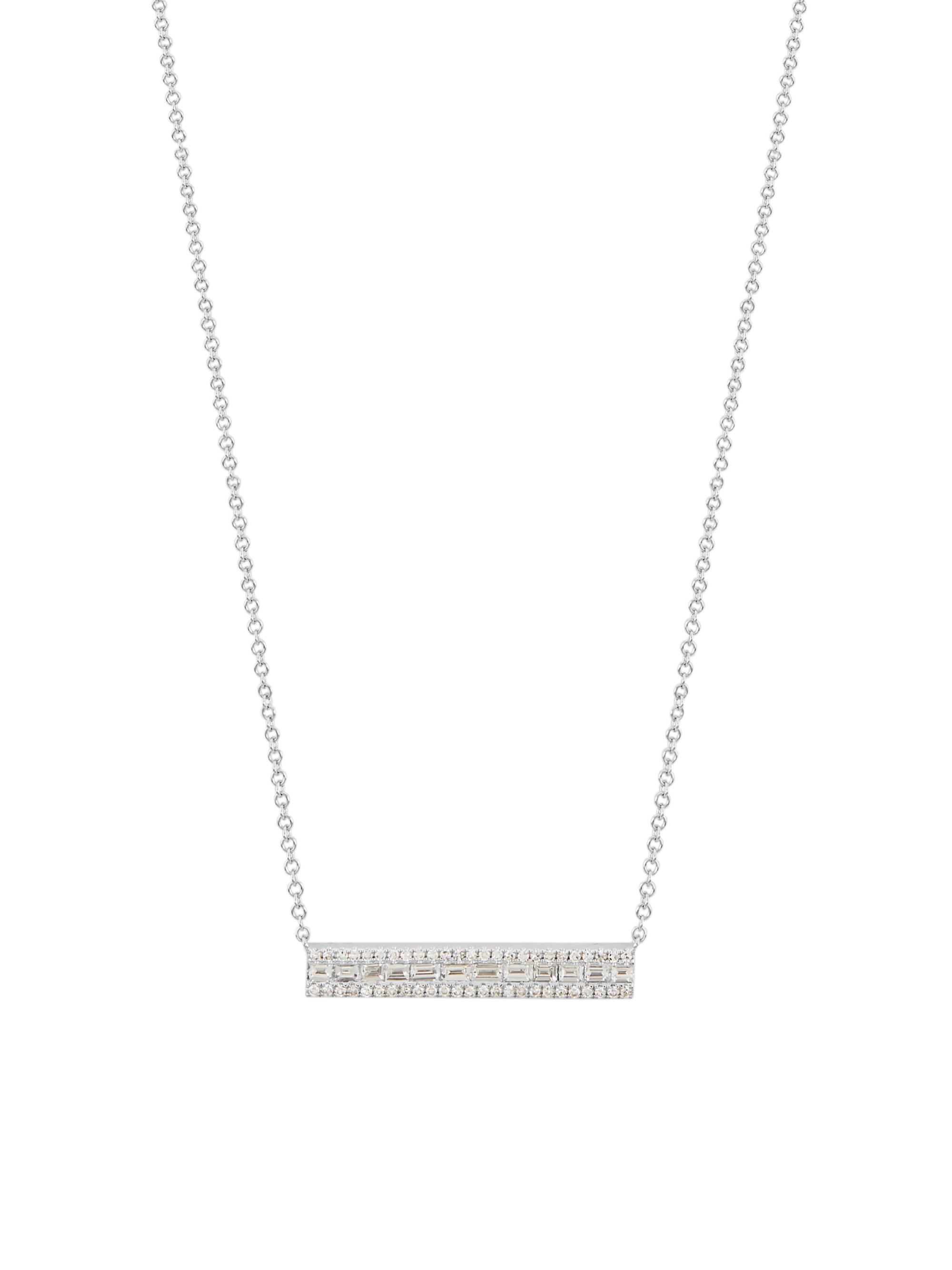 Saks Fifth Avenue Collection Women's 14K White Gold & 0.4 TCW Diamond Bar Pendant Necklace - White