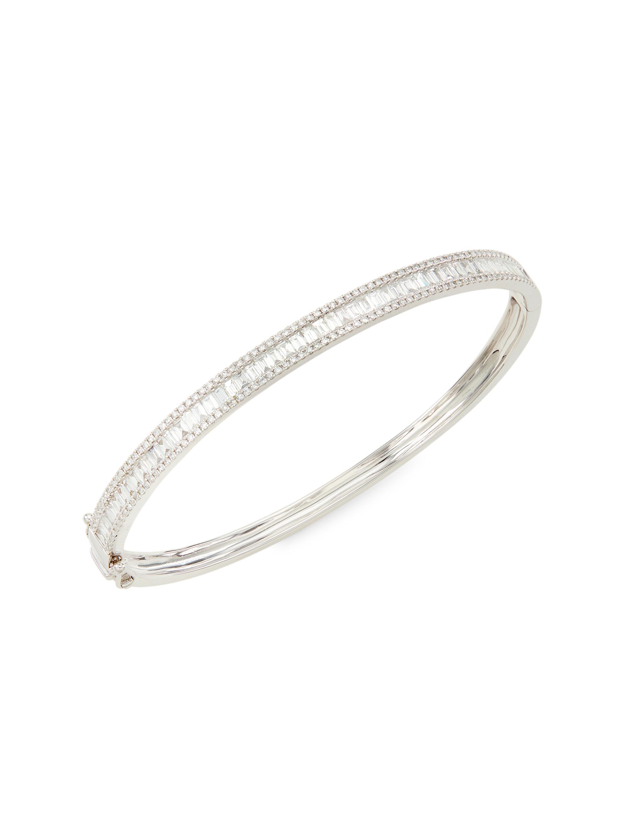 Saks Fifth Avenue Collection Women's 14K White Gold & 1.74 TCW Diamond Bangle - White