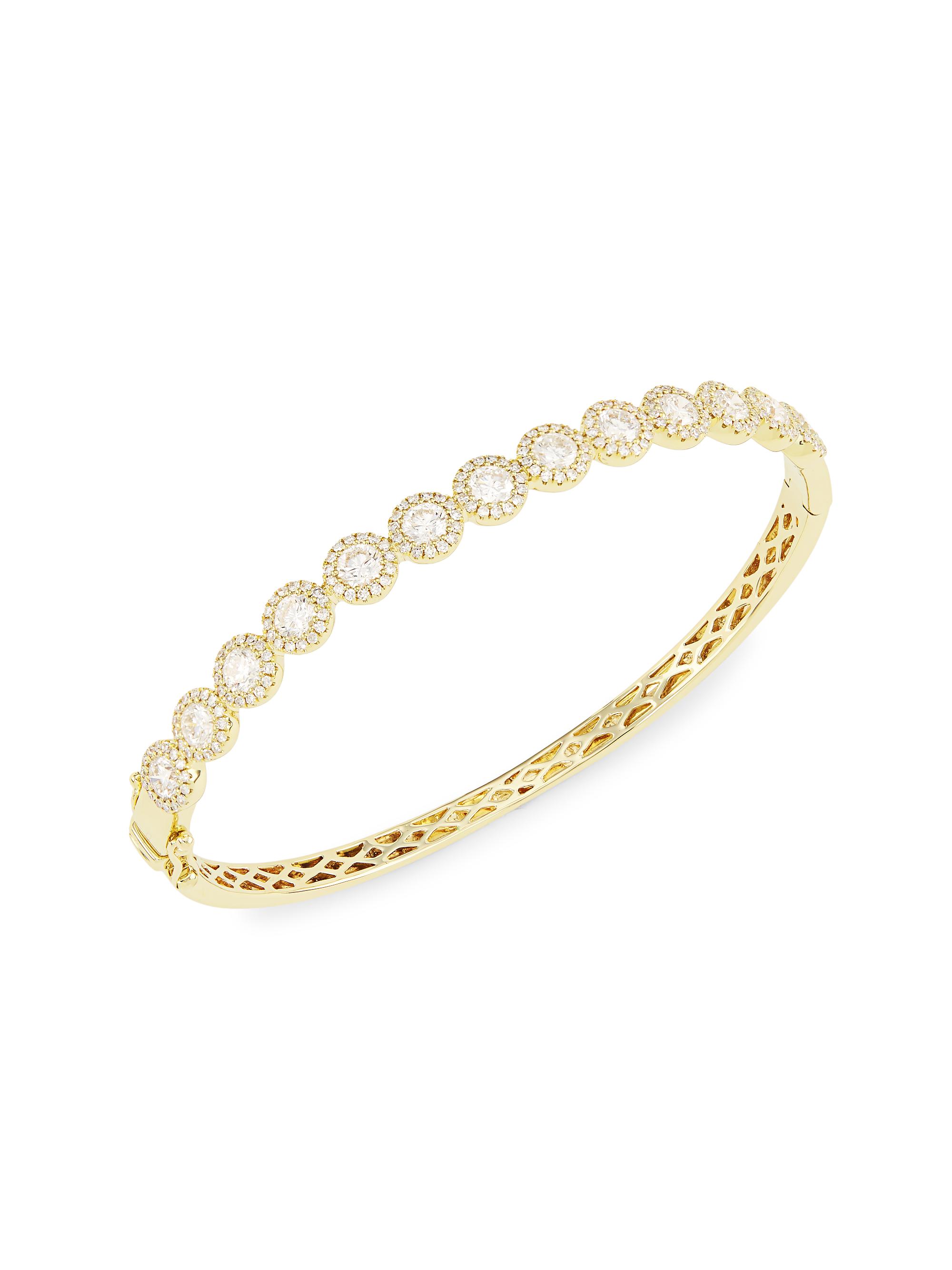 Saks Fifth Avenue Collection Women's 14K Yellow Gold & 3.17 TCW Diamond Bangle - Yellow Gold